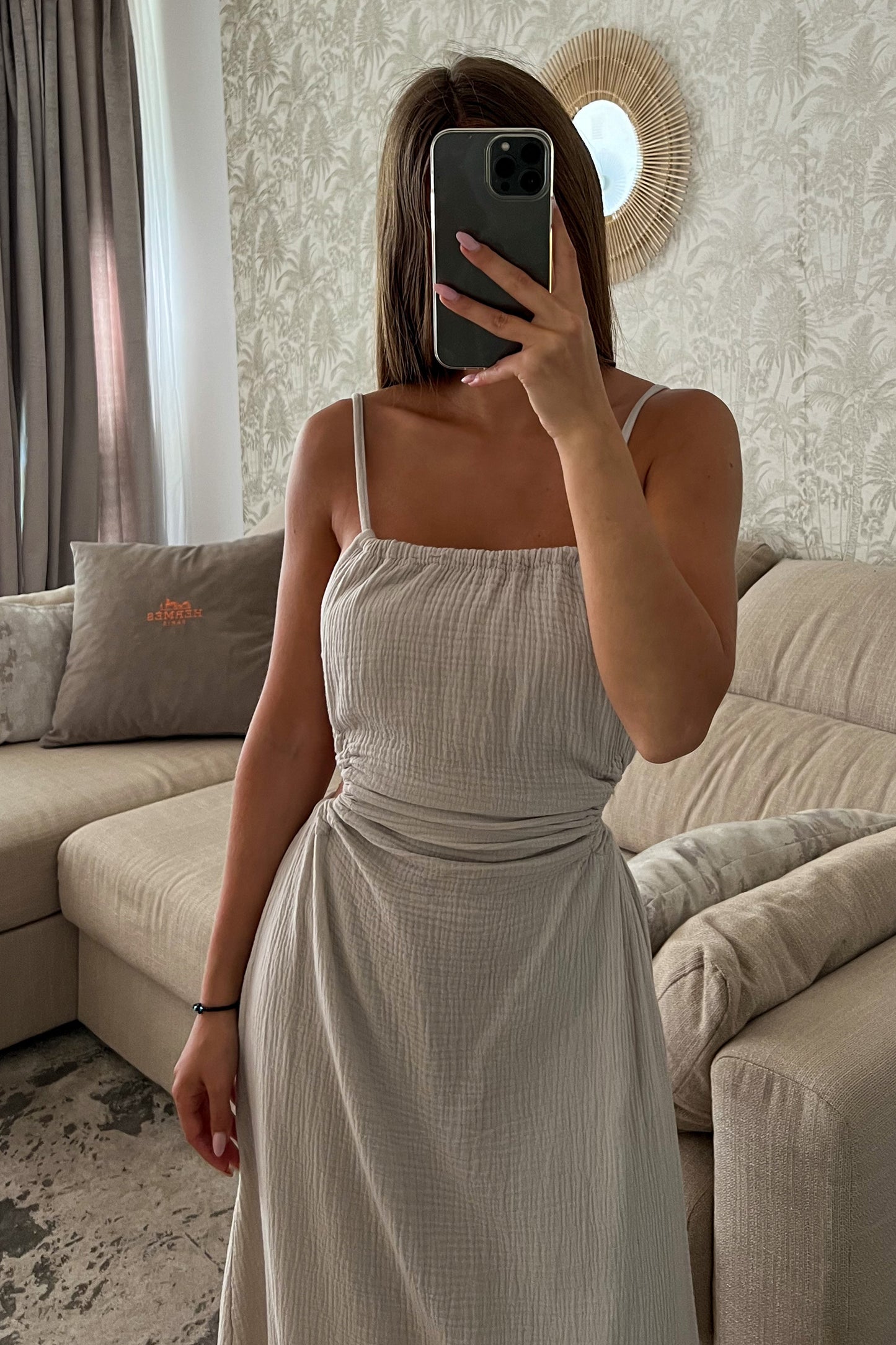Robe gaze de coton BEIGE