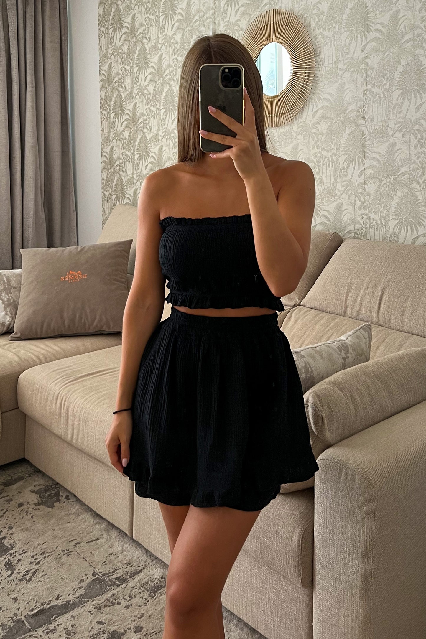 Ensemble gaze de coton NOIR