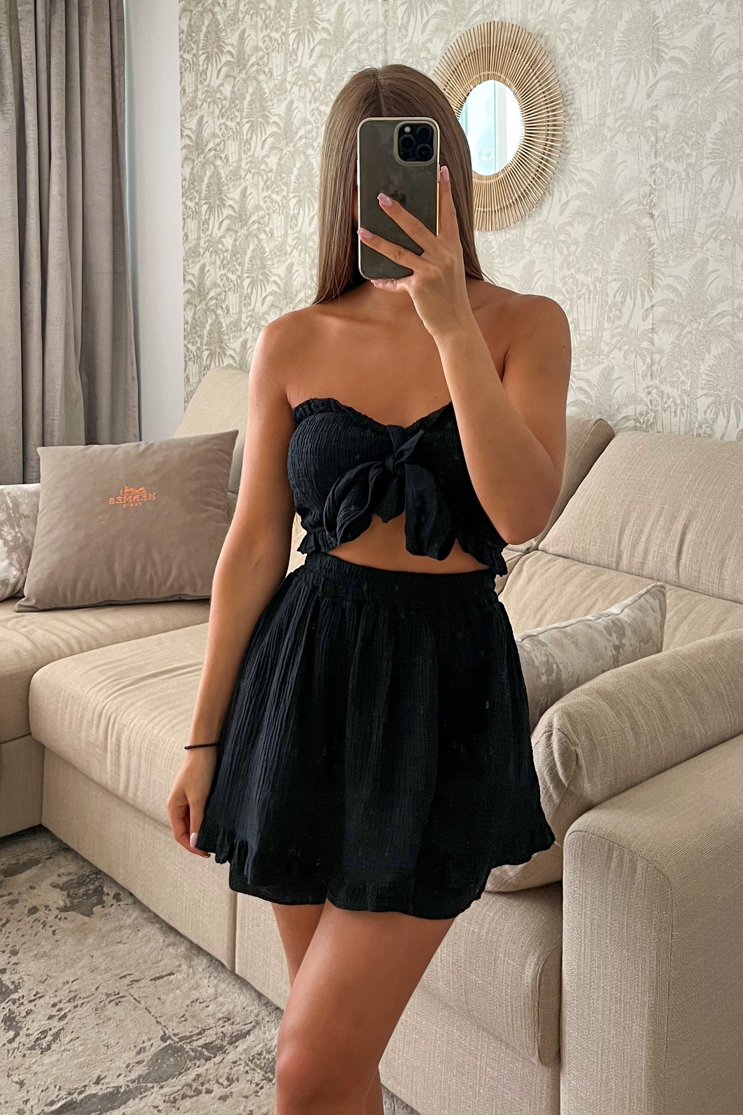 Ensemble gaze de coton NOIR