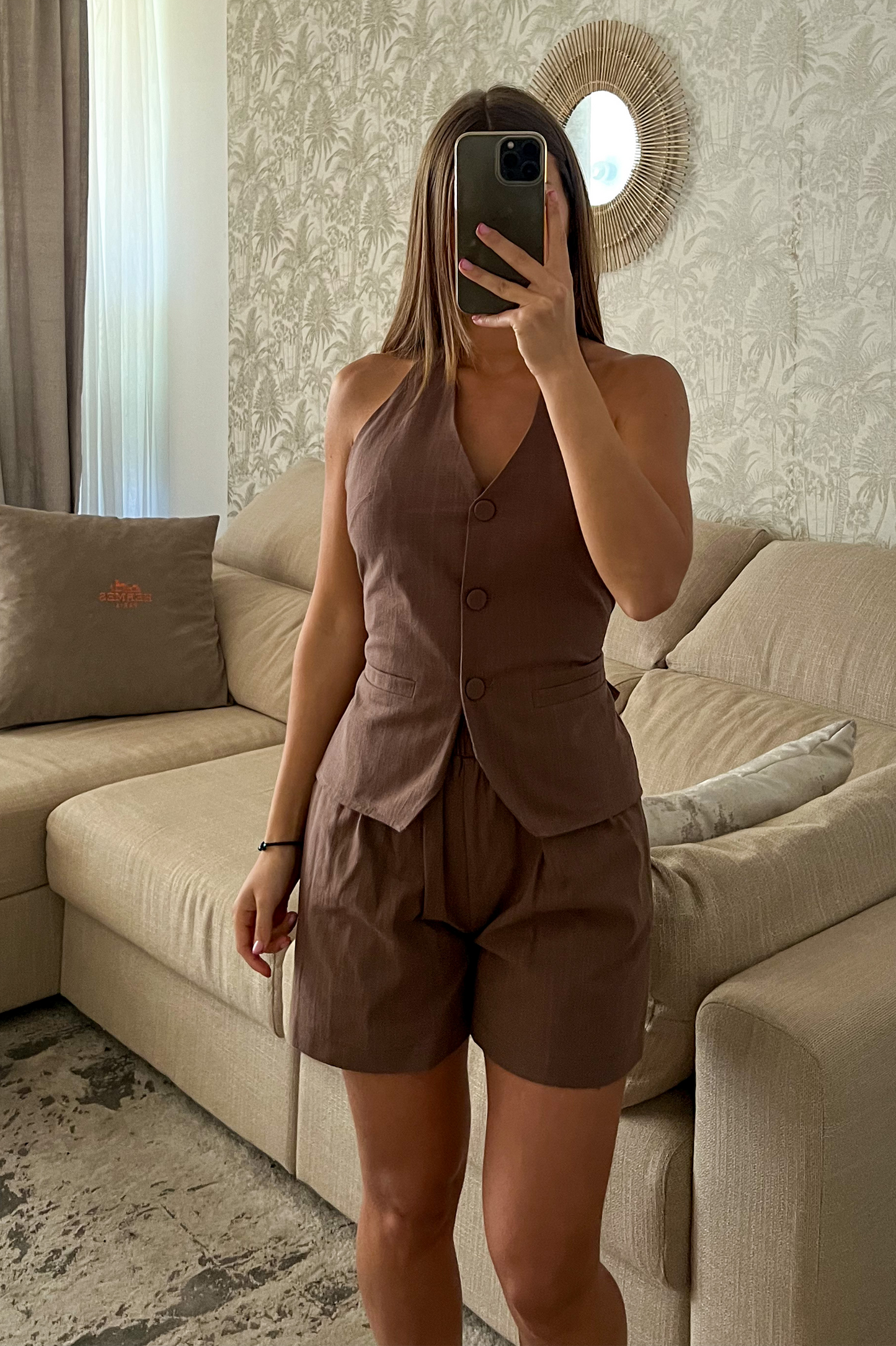 Blouse TEREZA en coton brune