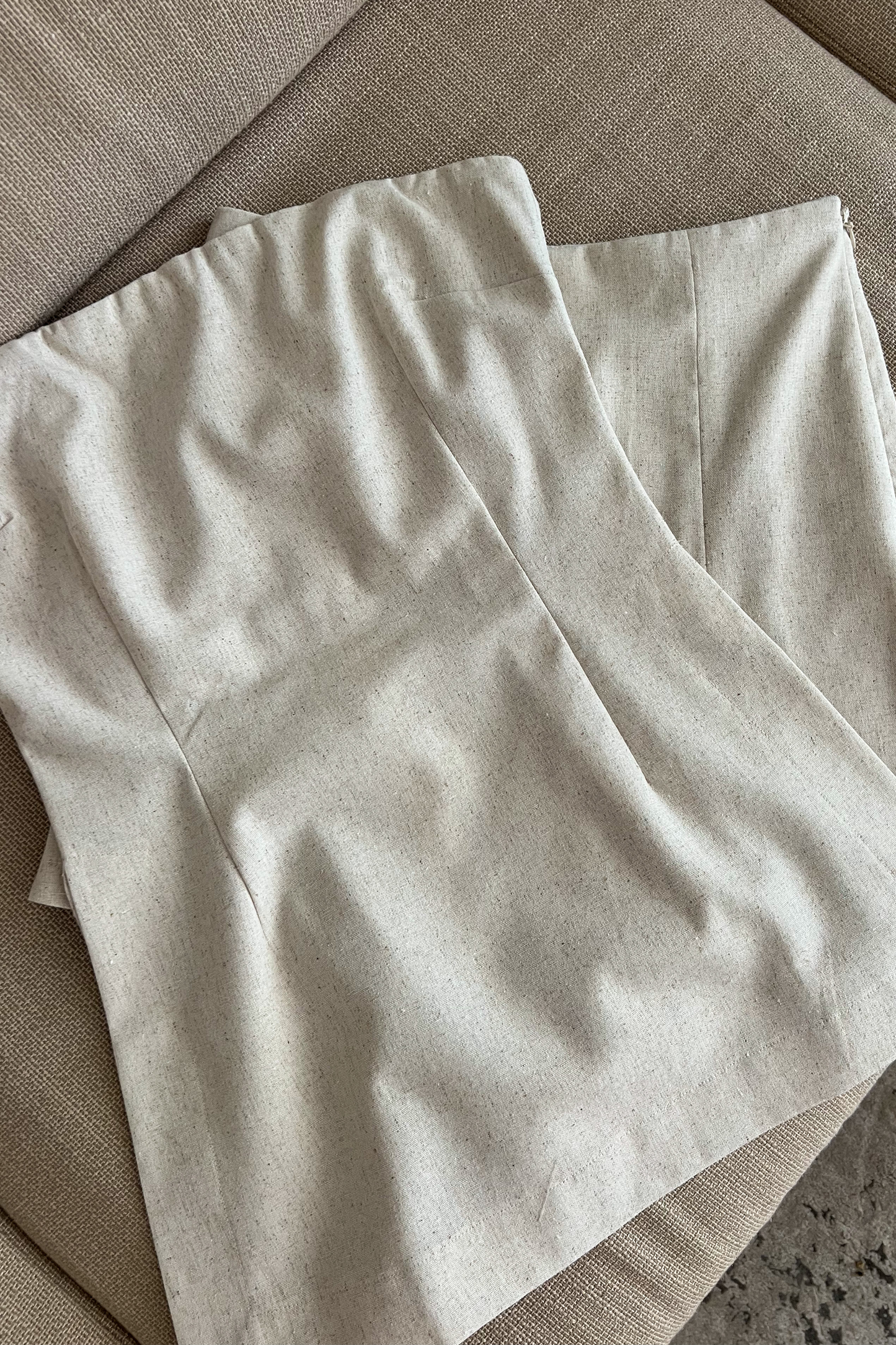 Bustier en lin/coton beige