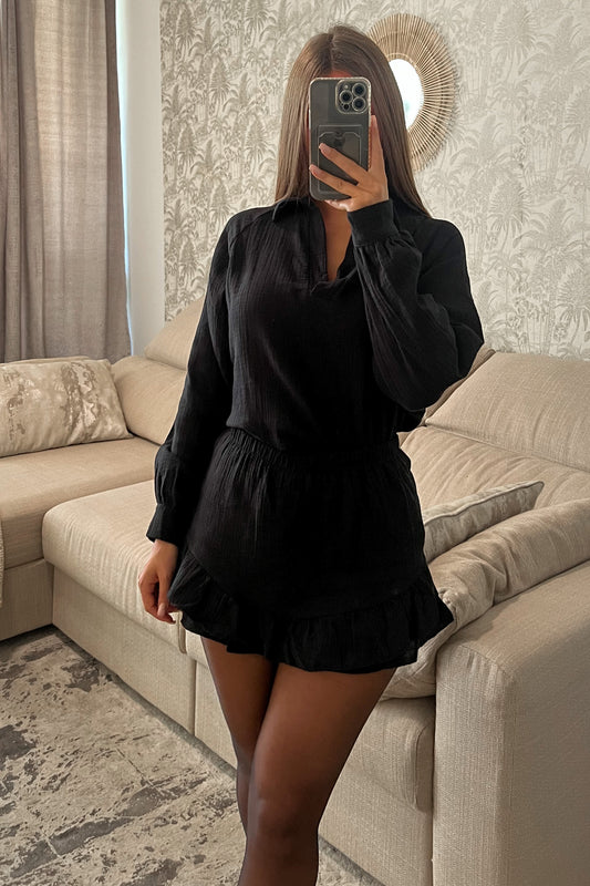 Ensemble gaz de coton noir