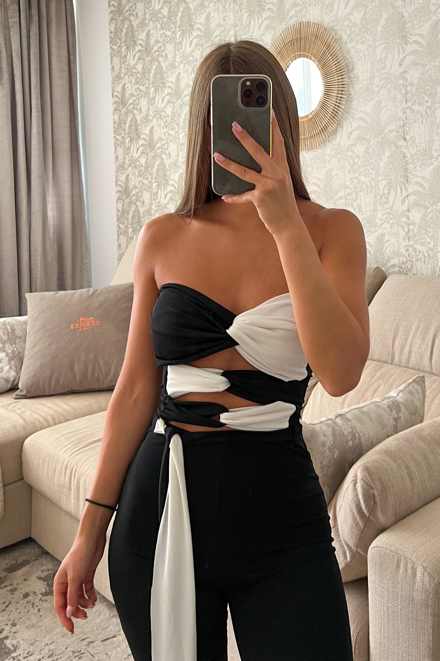 Top bustier bicolore