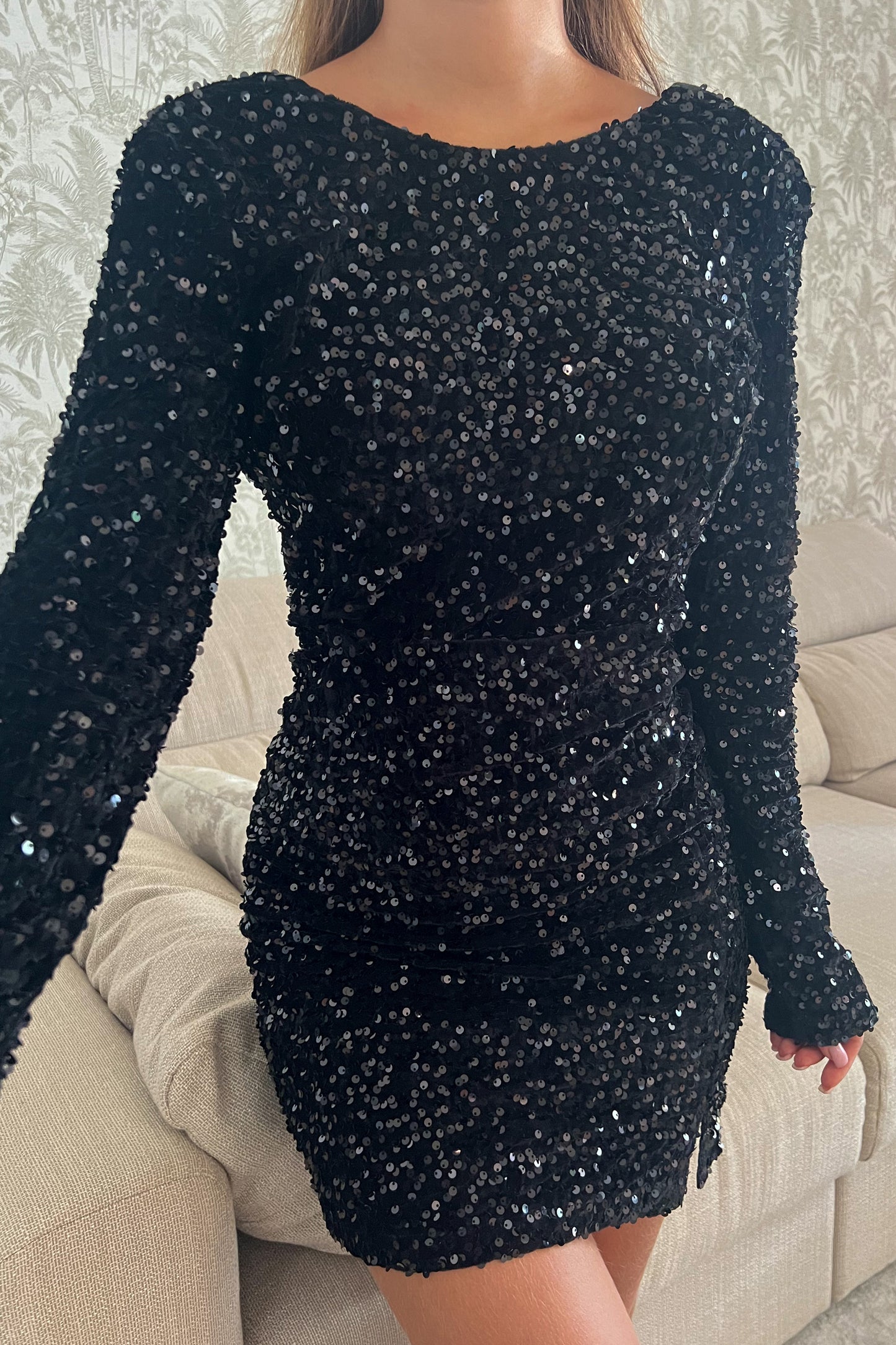 Robe dos nu GLITTER noire