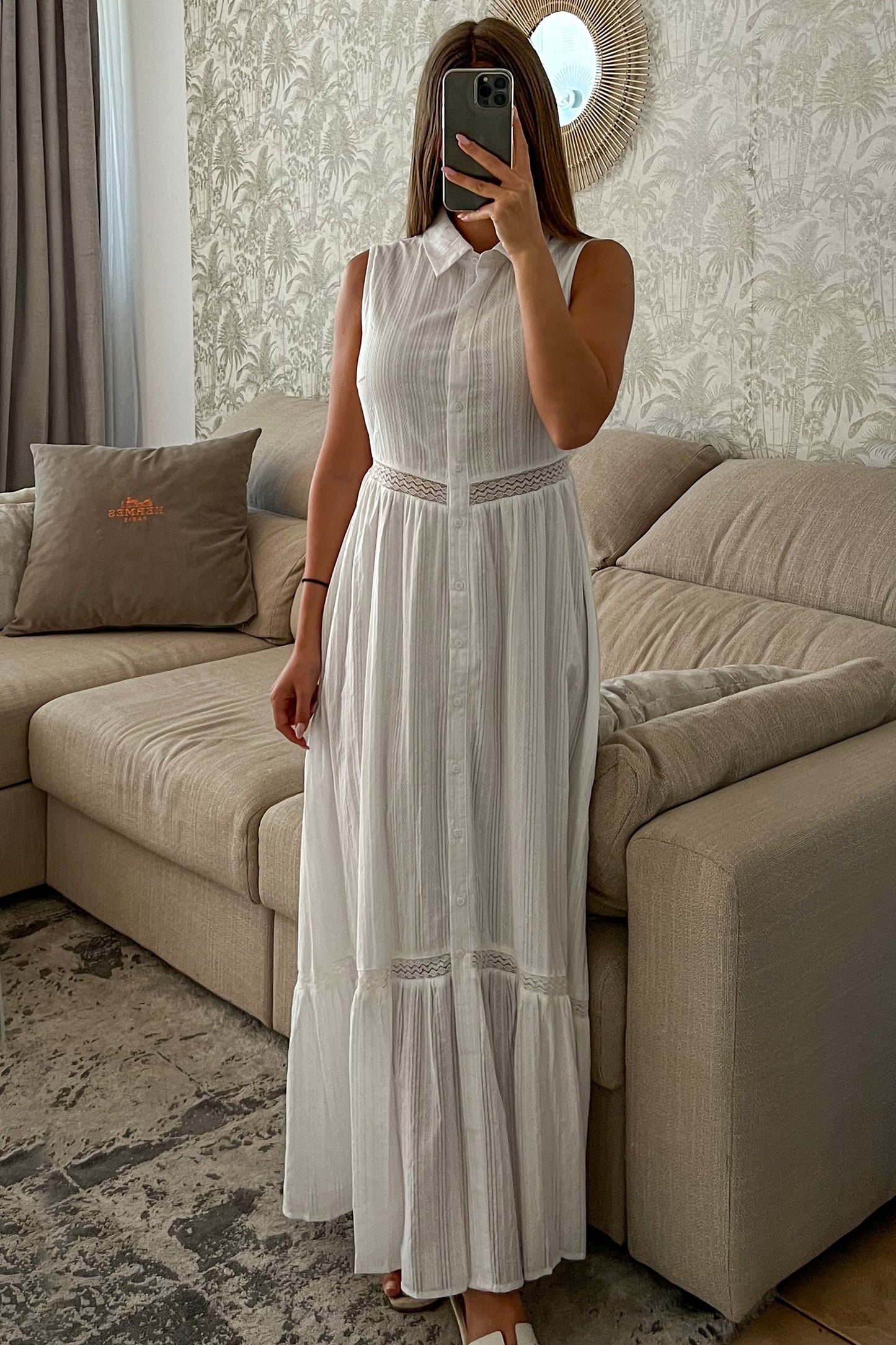 Robe chemise dos nu BLANCHE