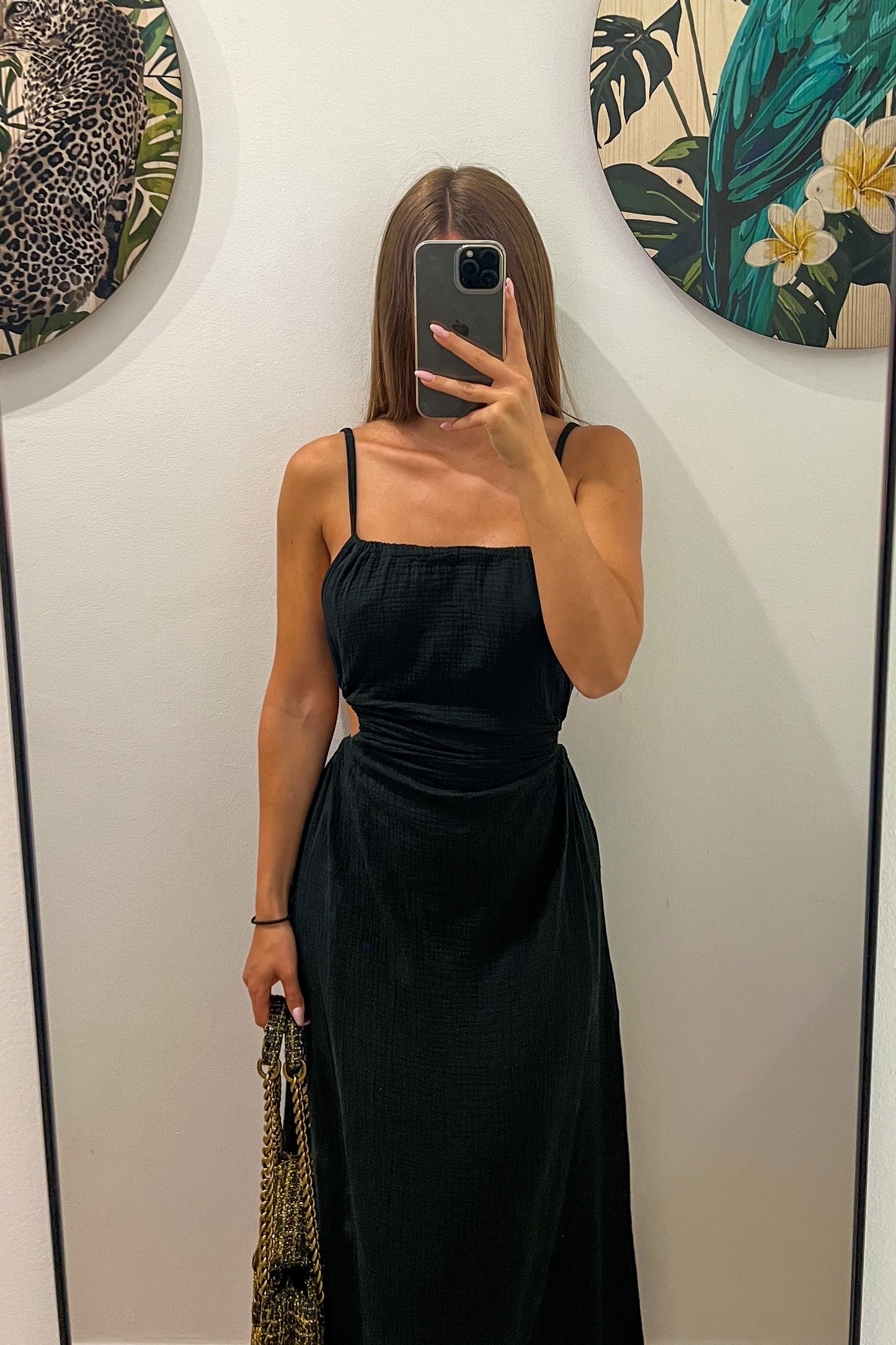 Robe gaze de coton NOIRE