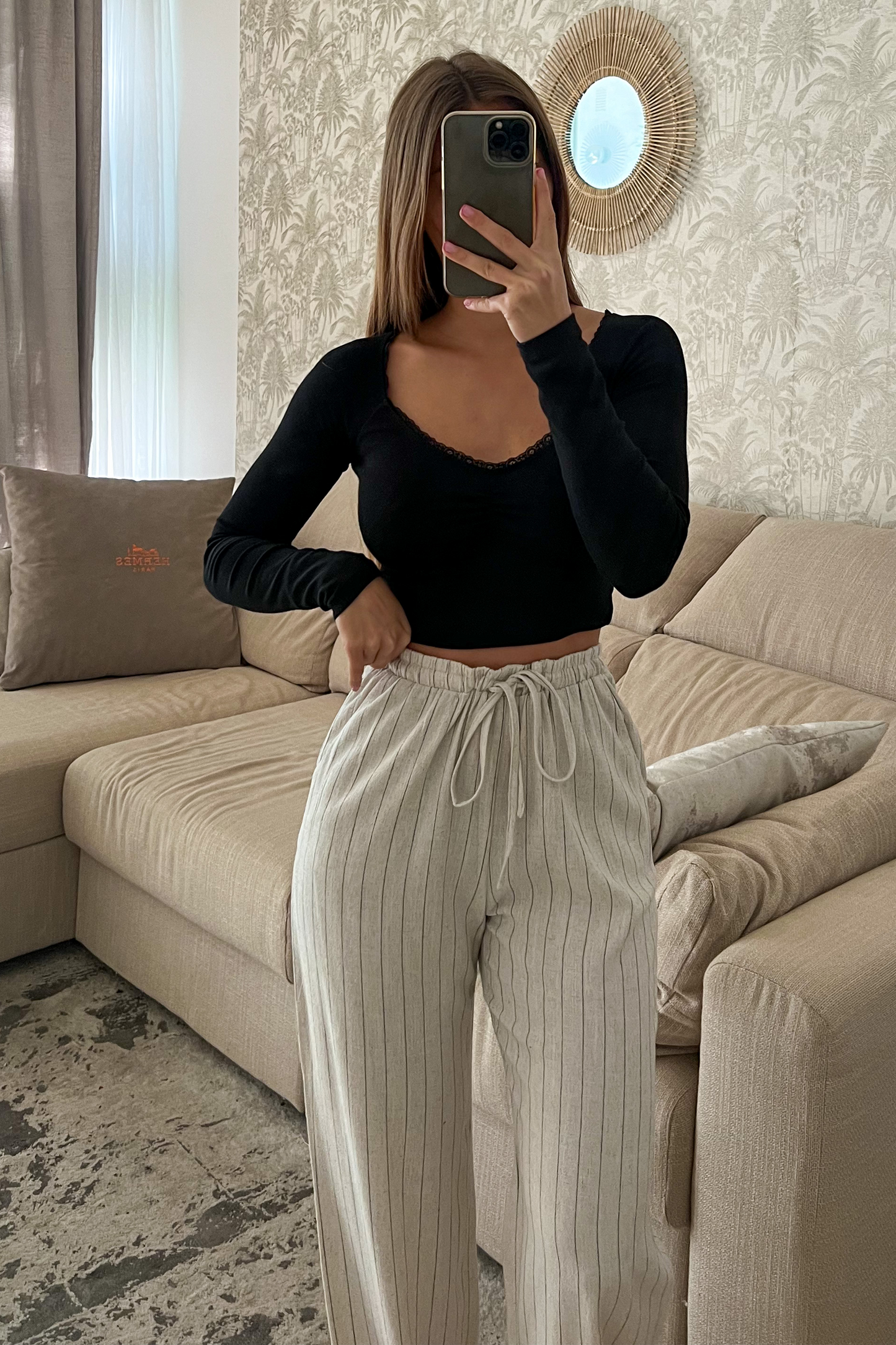 Pantalon en lin BEIGE