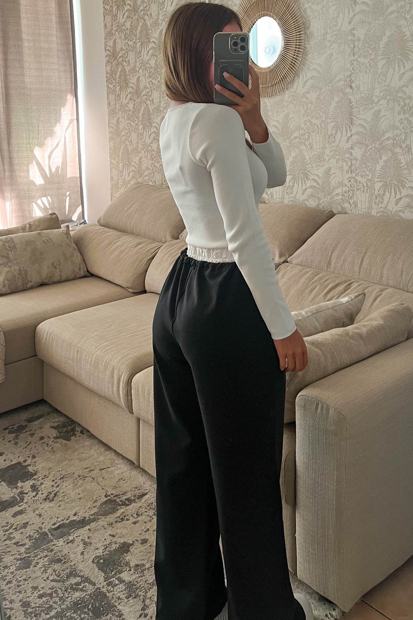 Pantalon fluide BANDE noir