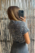 Charger l&#39;image dans la galerie, Blouse à sequins GRISE
