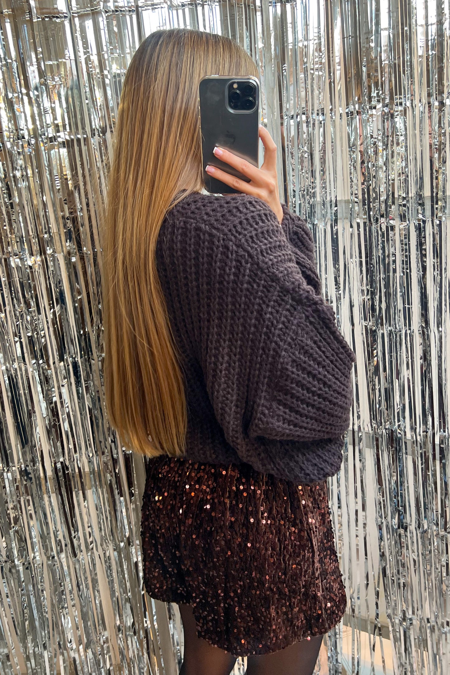 Short pailleté BRUN