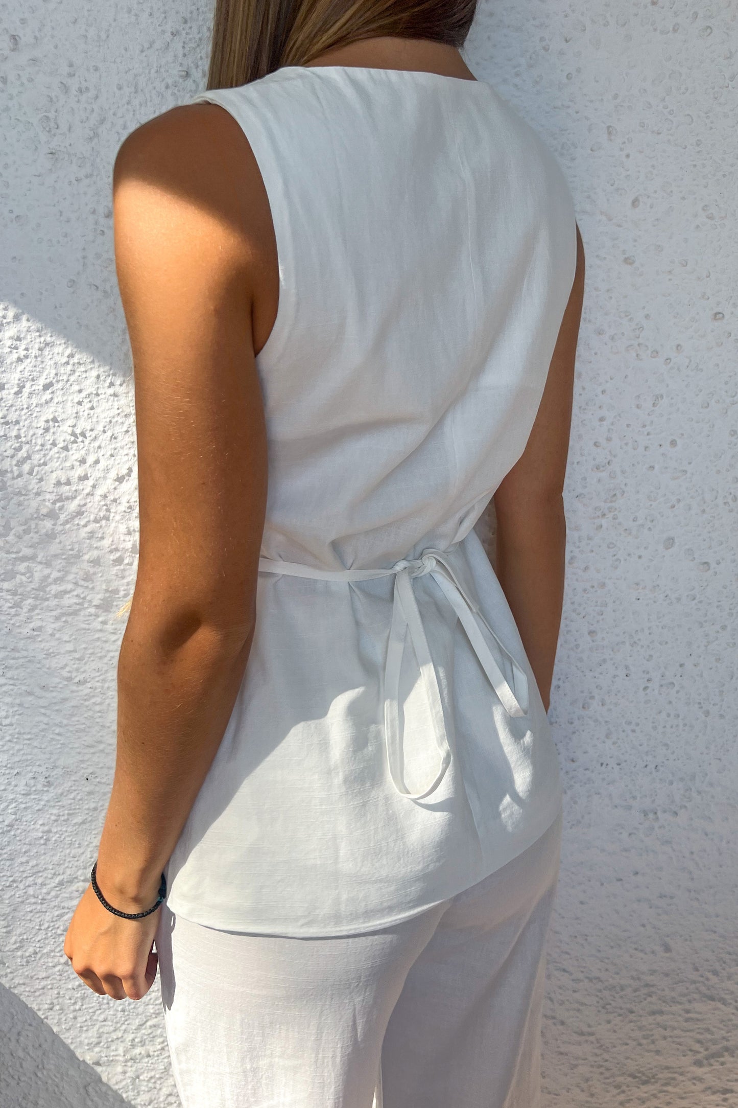 Ensemble lin/coton BLANC