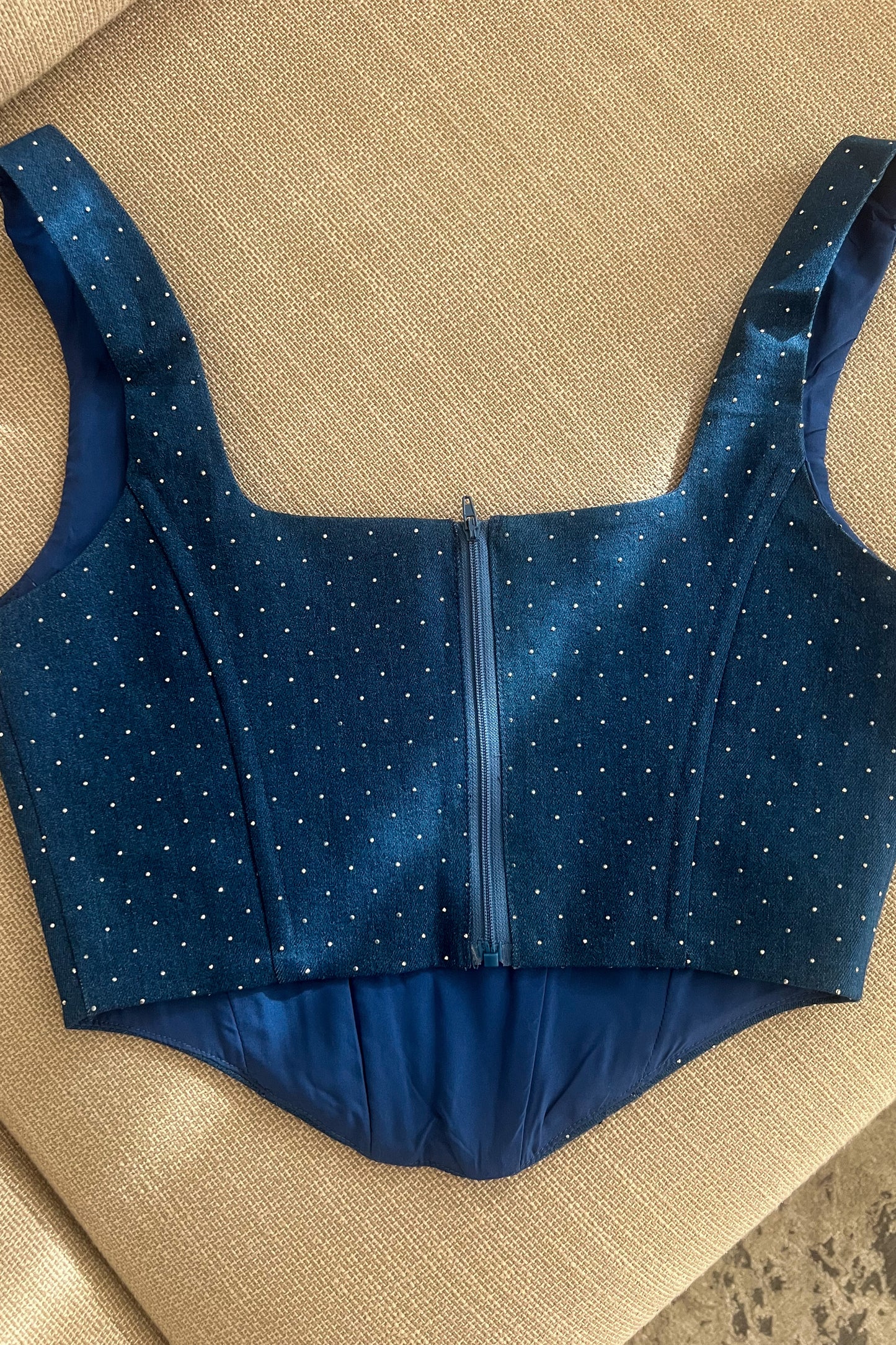 Bustier STRASS bleu