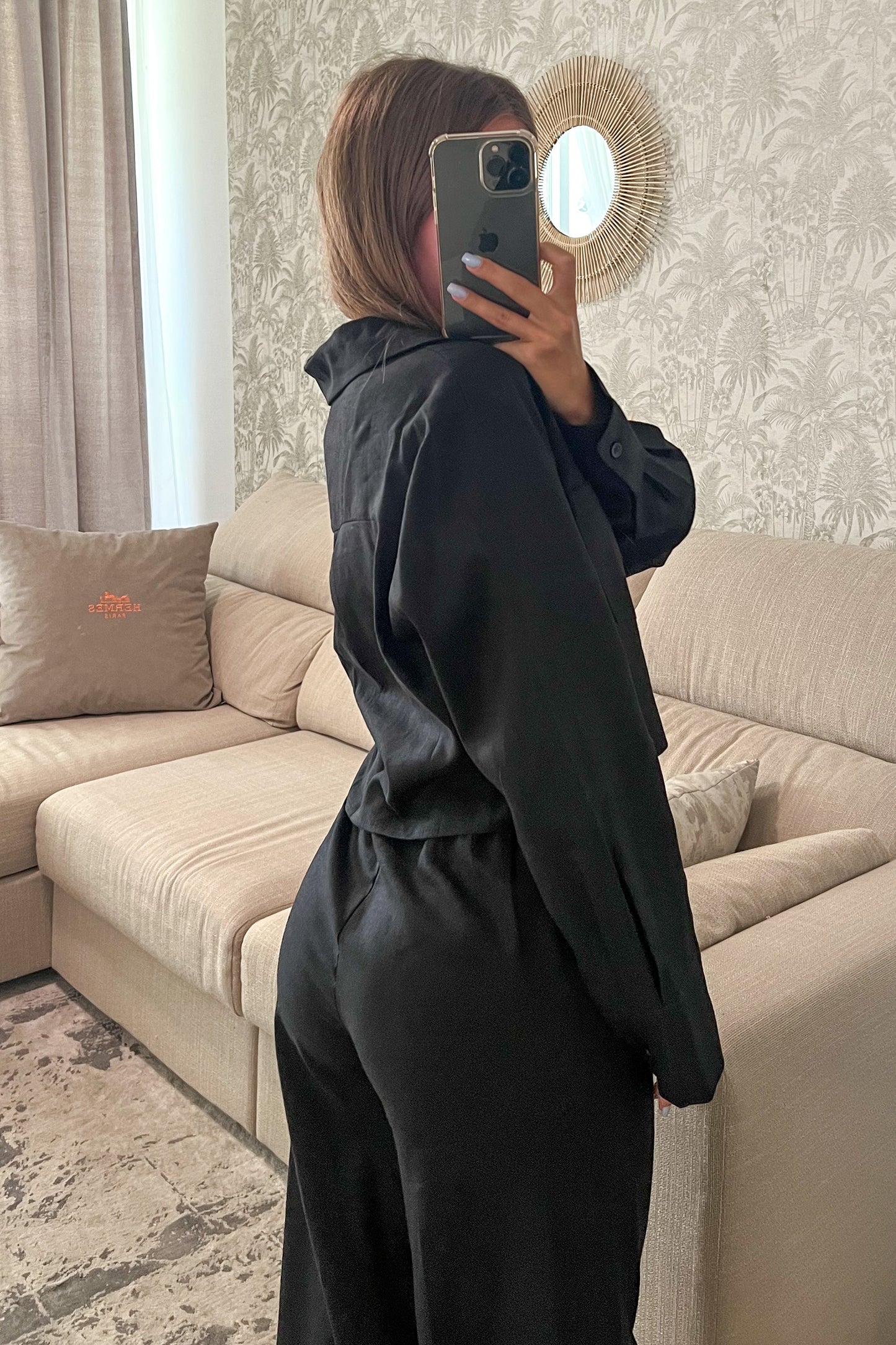 Chemise en lin NOIRE