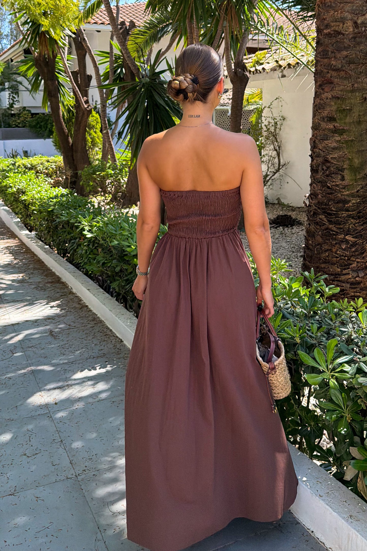 Robe coton LIA brune