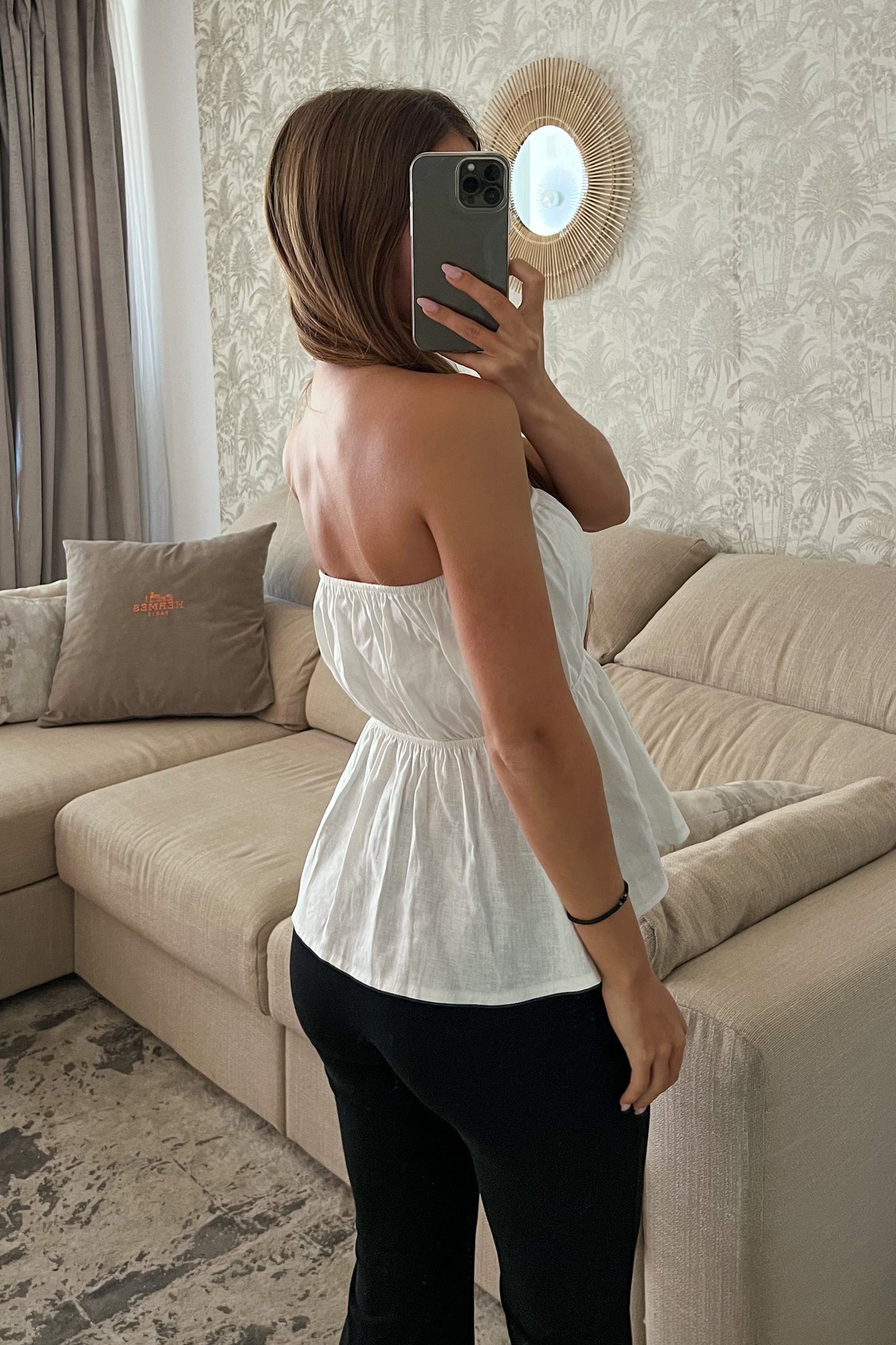 Bustier en lin BLANC