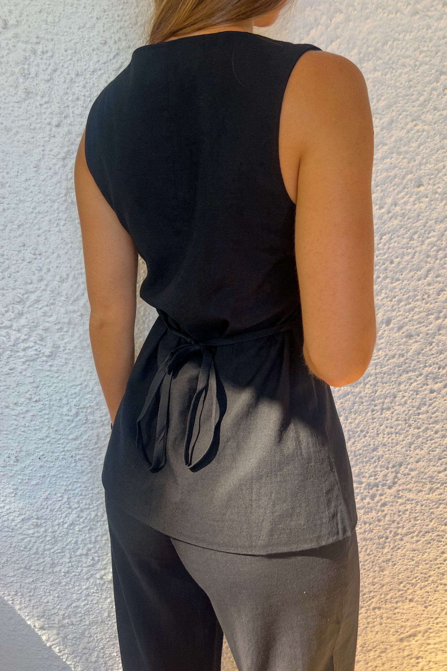 Ensemble lin/coton NOIR