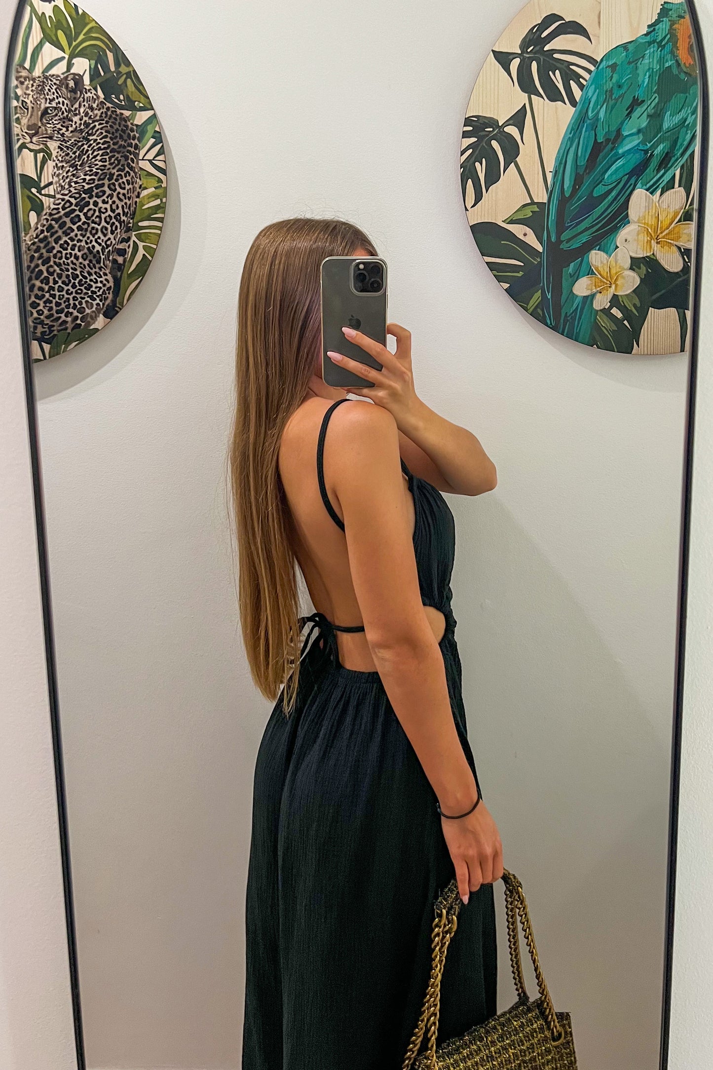 Robe gaze de coton NOIRE