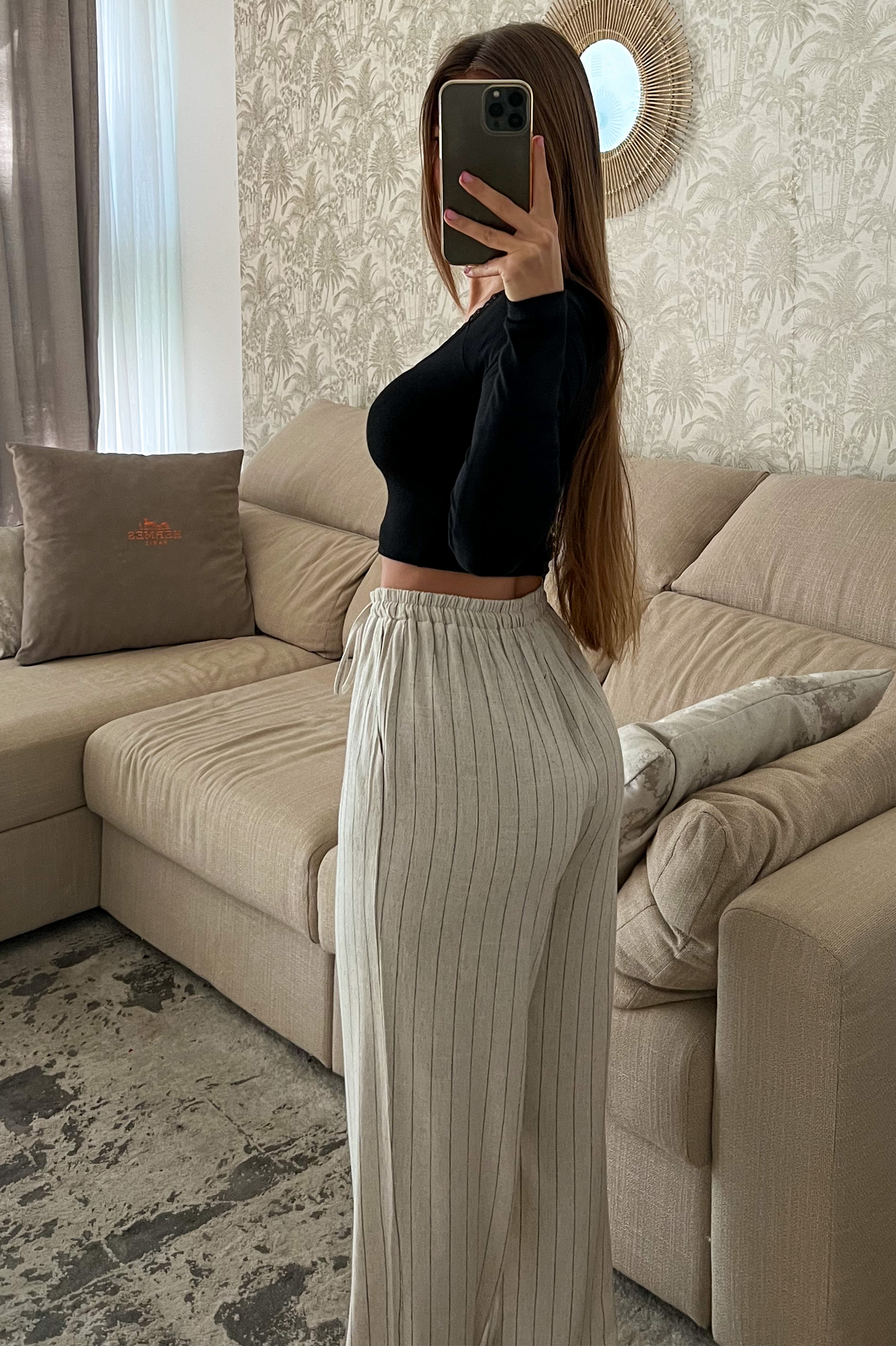 Pantalon en lin BEIGE