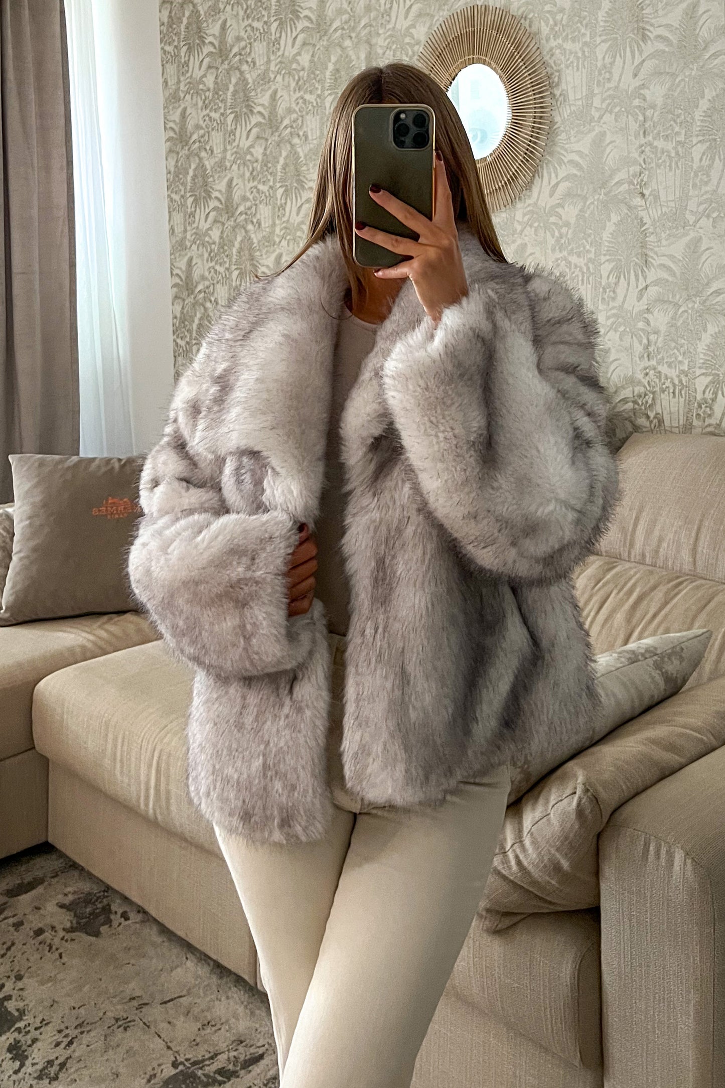 Manteau fausse fourrure BEIGE