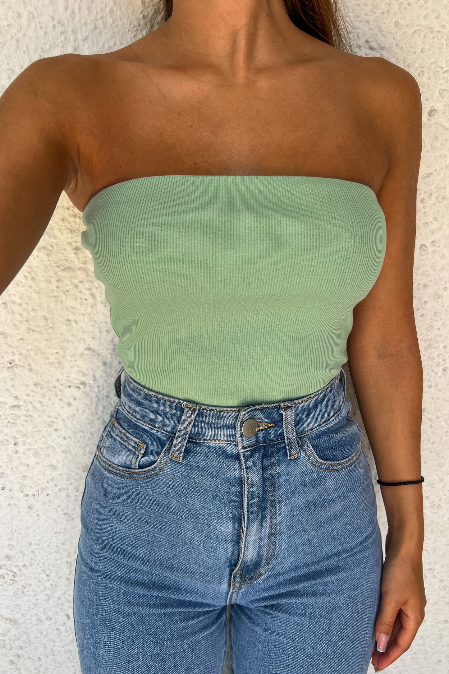 Bustier en coton VERT MENTHE