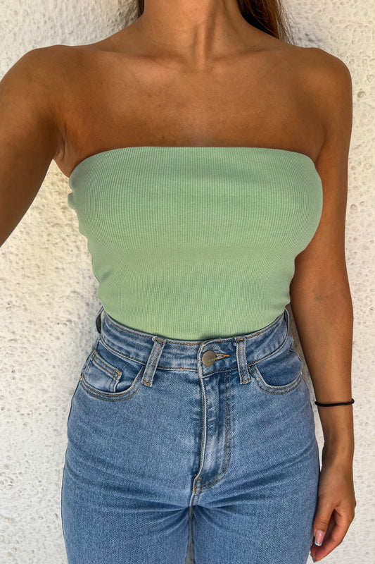 Bustier en coton VERT MENTHE