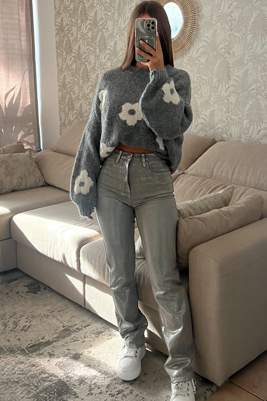 Pantalon métallisé GRIS