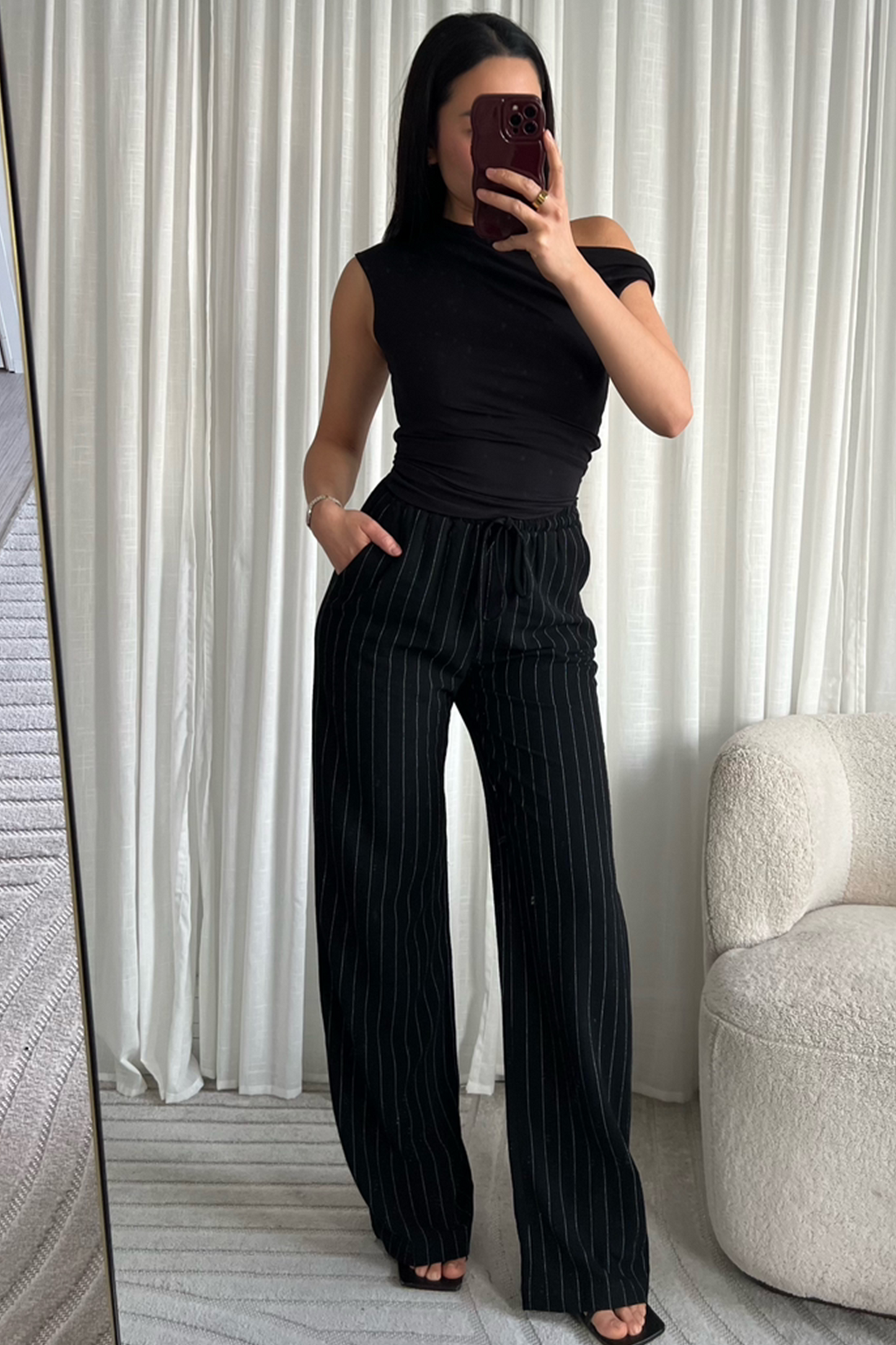 Pantalon en lin NOIR