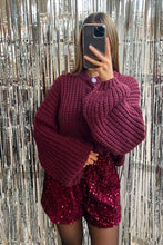 Charger l&#39;image dans la galerie, Gilet en grosse maille BORDEAUX
