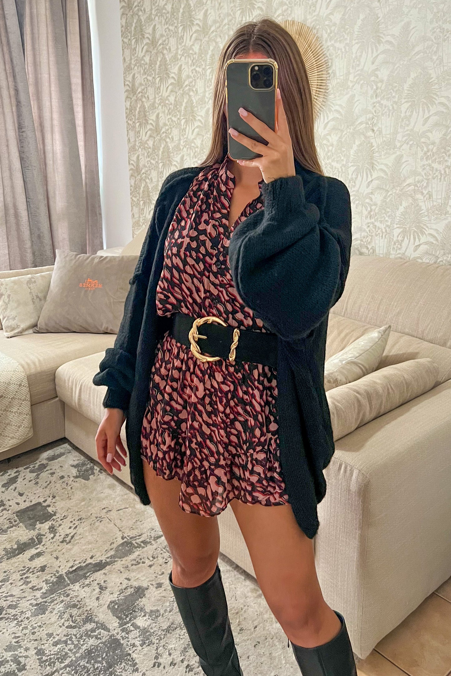 Gilet court en maille NOIR