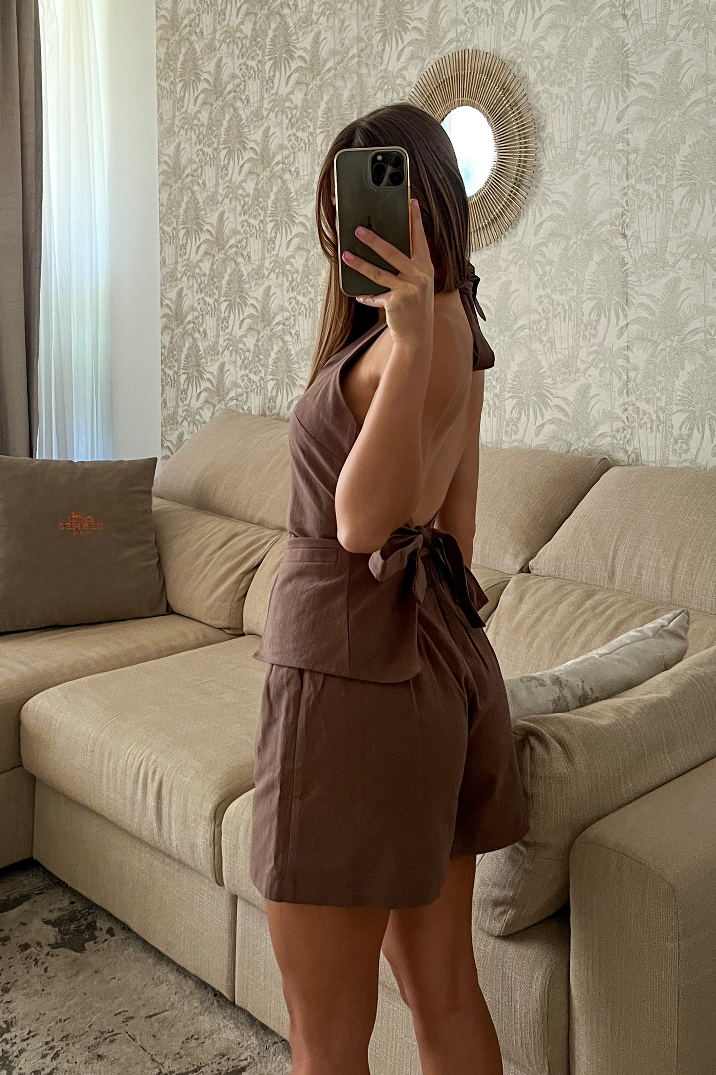 Short TEREZA en coton brun