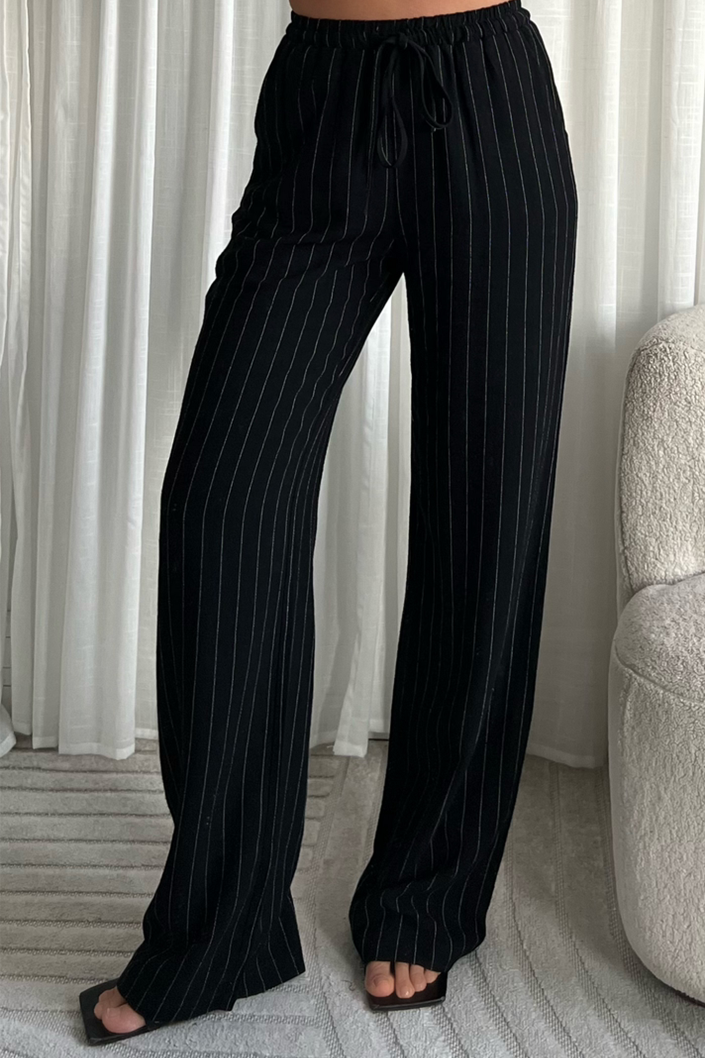 Pantalon en lin NOIR