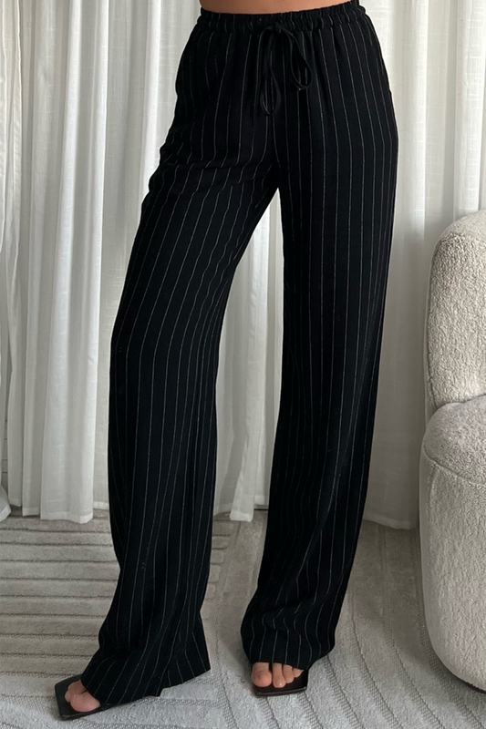 Pantalon en lin NOIR