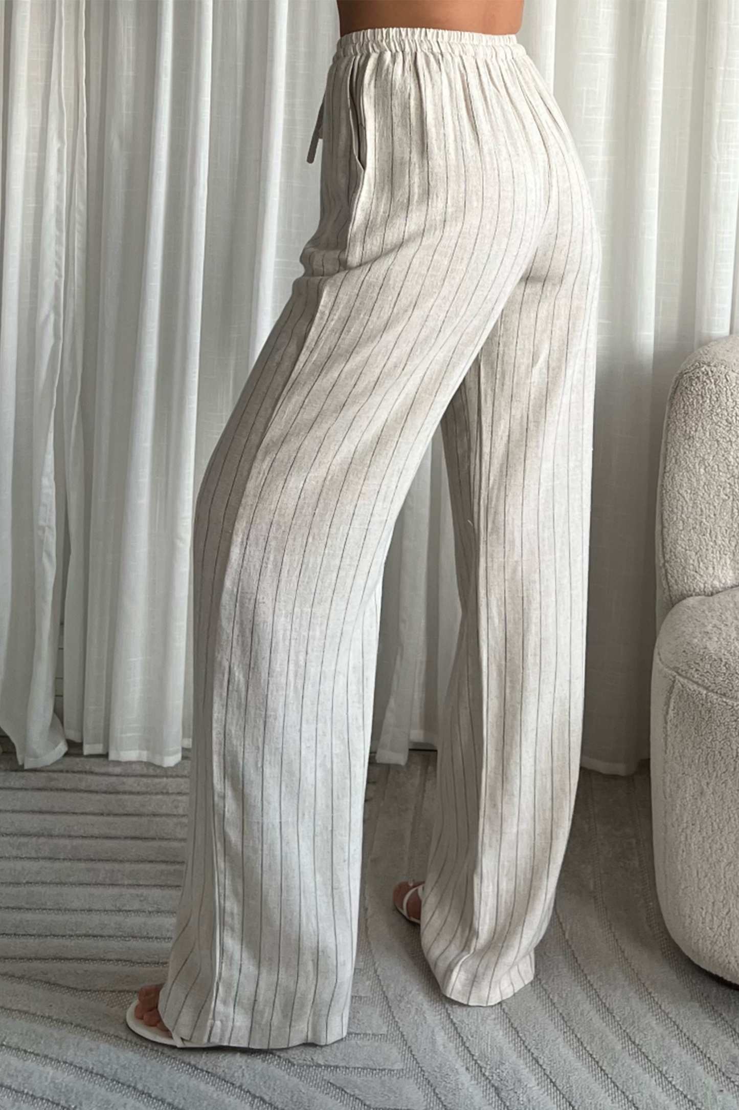 Pantalon en lin BEIGE