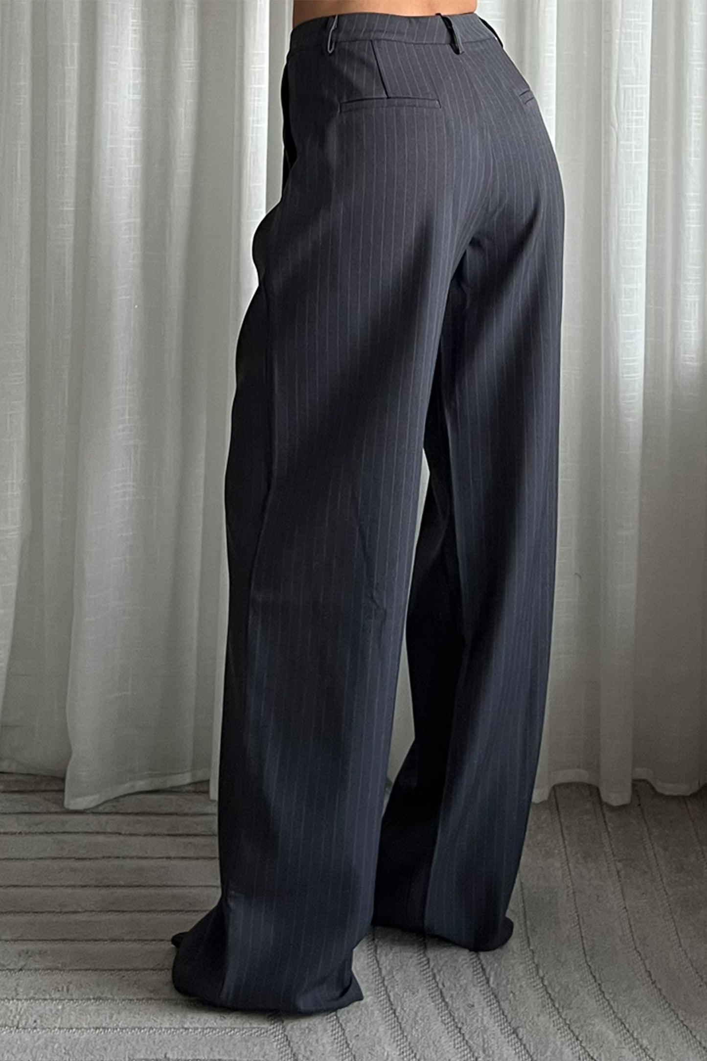 Pantalon ligné GRIS