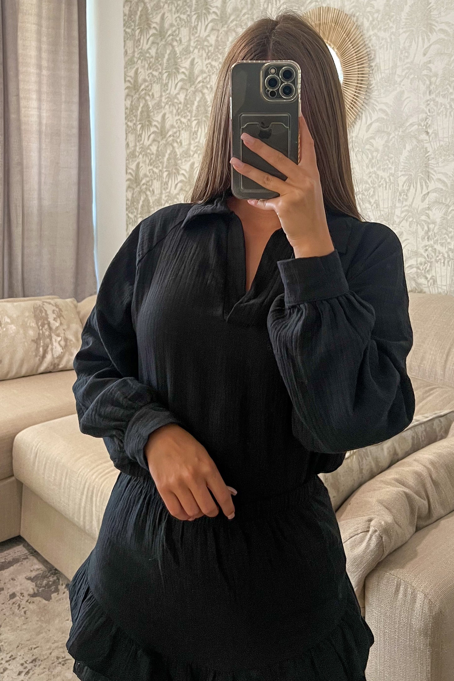 Ensemble gaz de coton noir