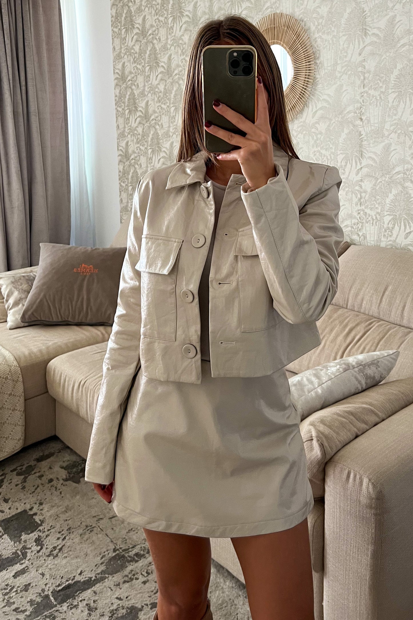 Veste en simili BEIGE