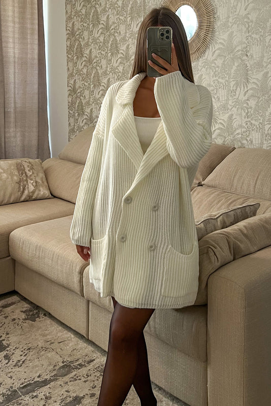 Gilet-veste coupe blazer BLANC