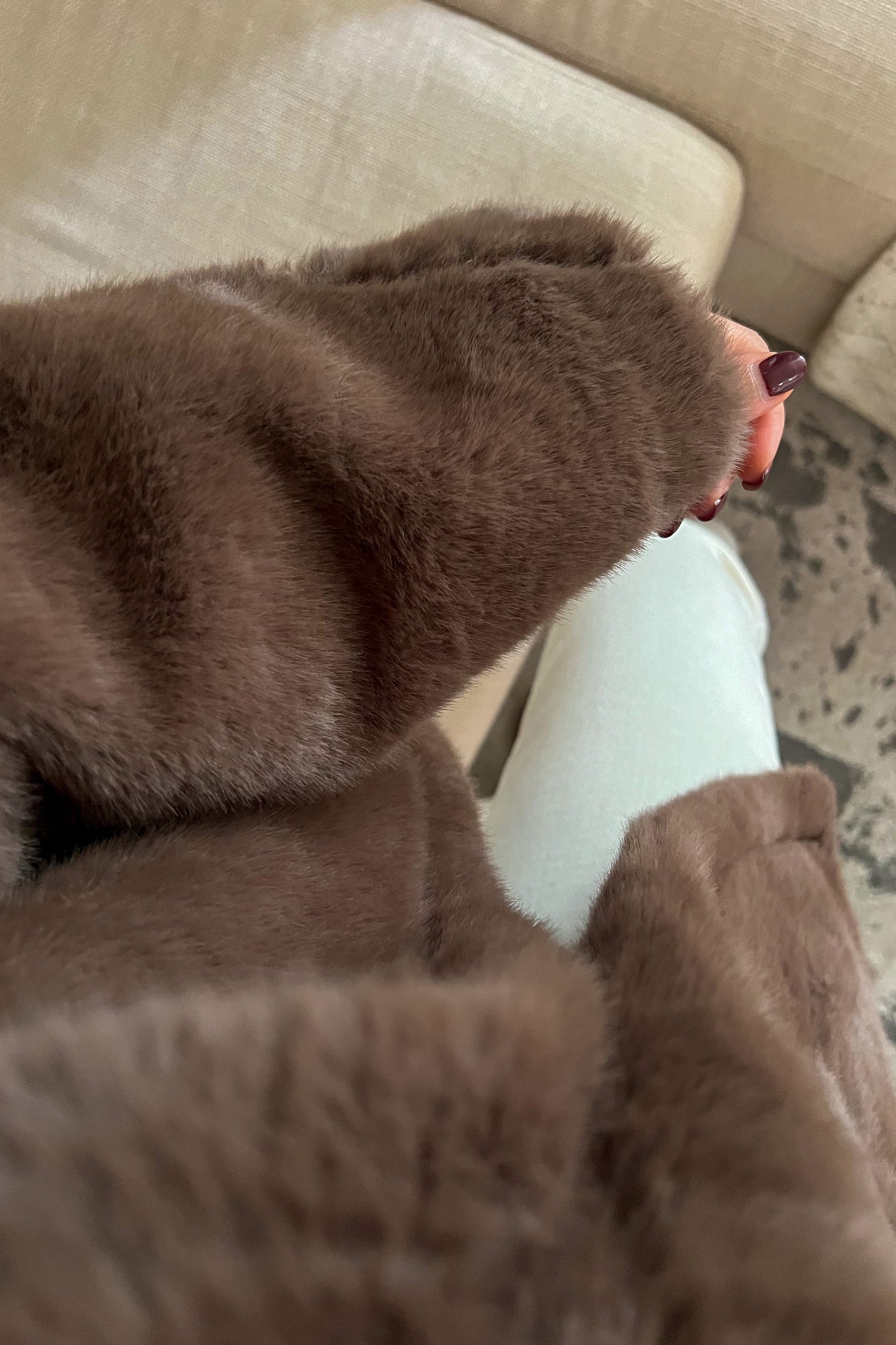 Manteau fausse fourrure MARRON