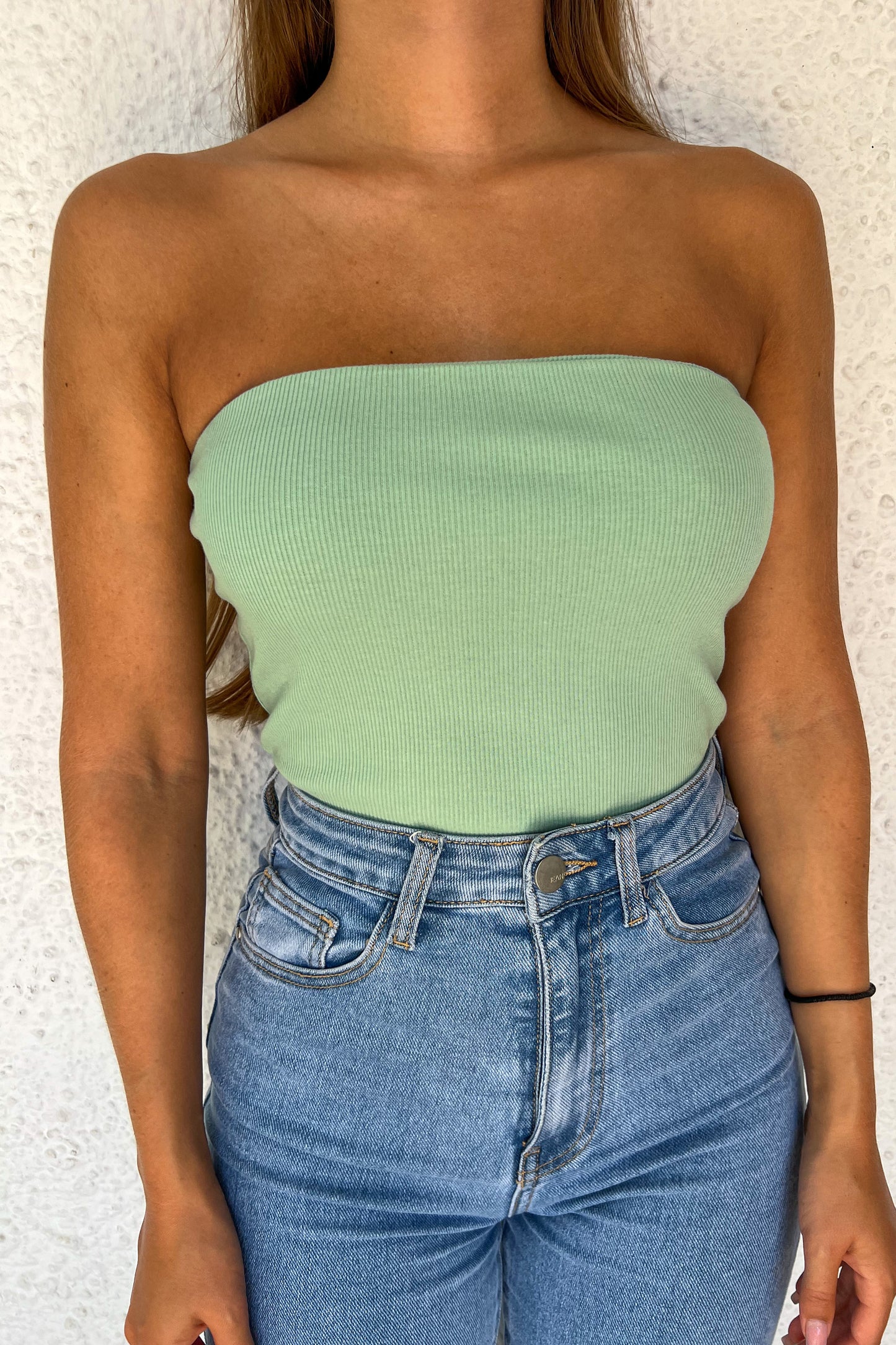 Bustier en coton VERT MENTHE