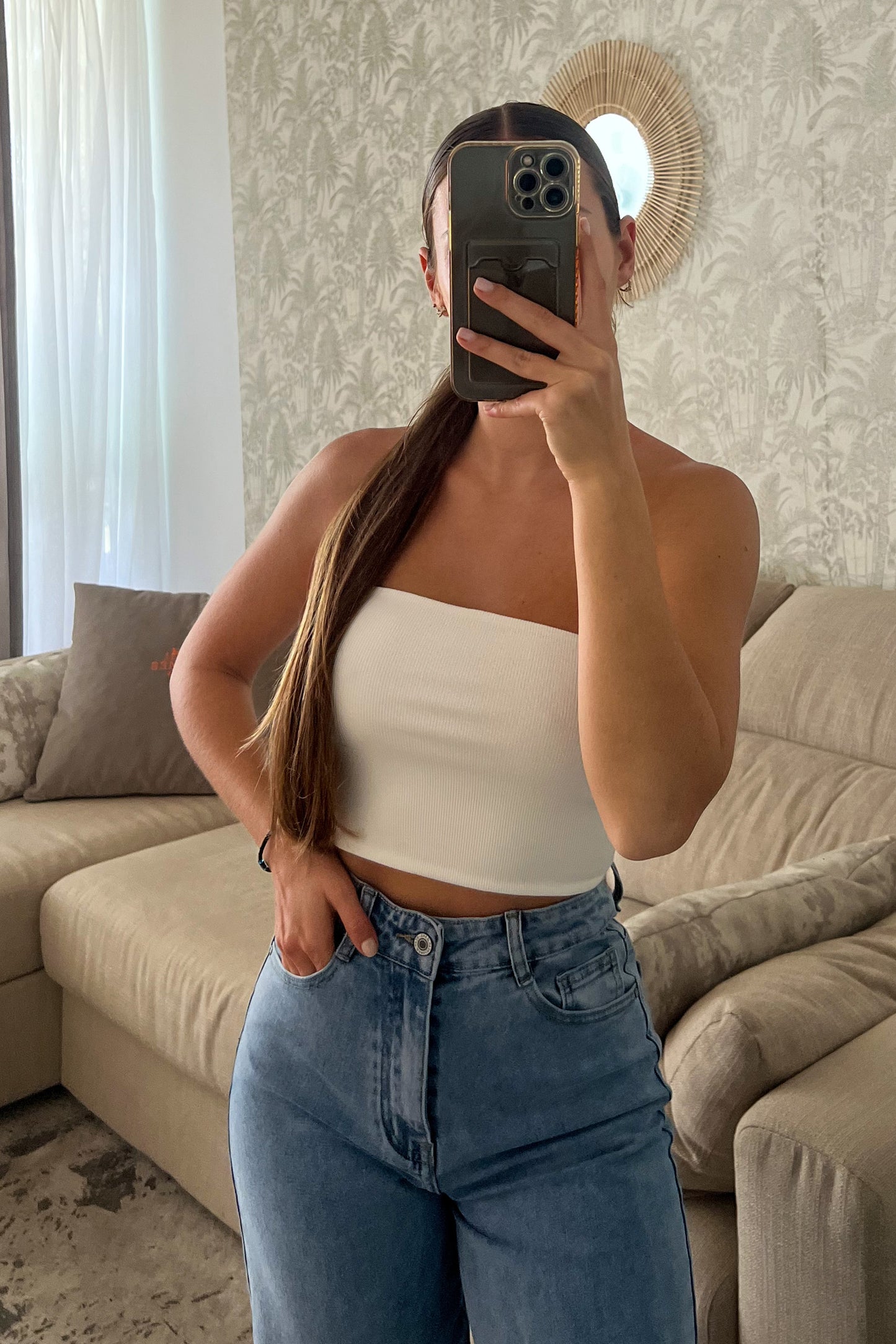 Bustier en coton BLANC