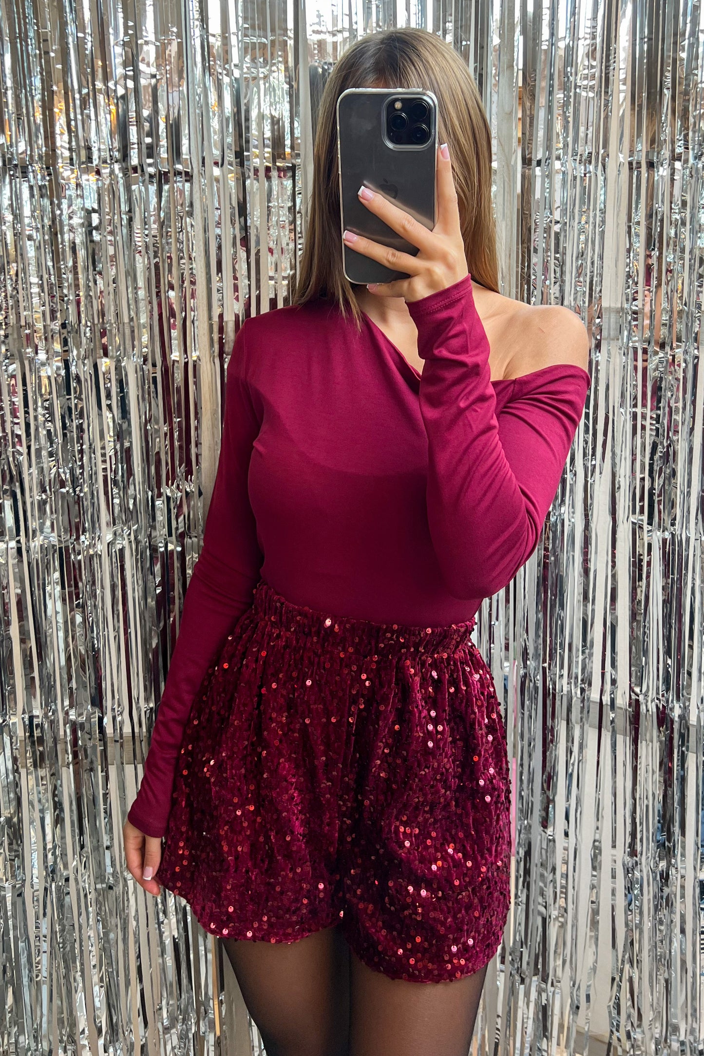Blouse asymétrique bordeaux