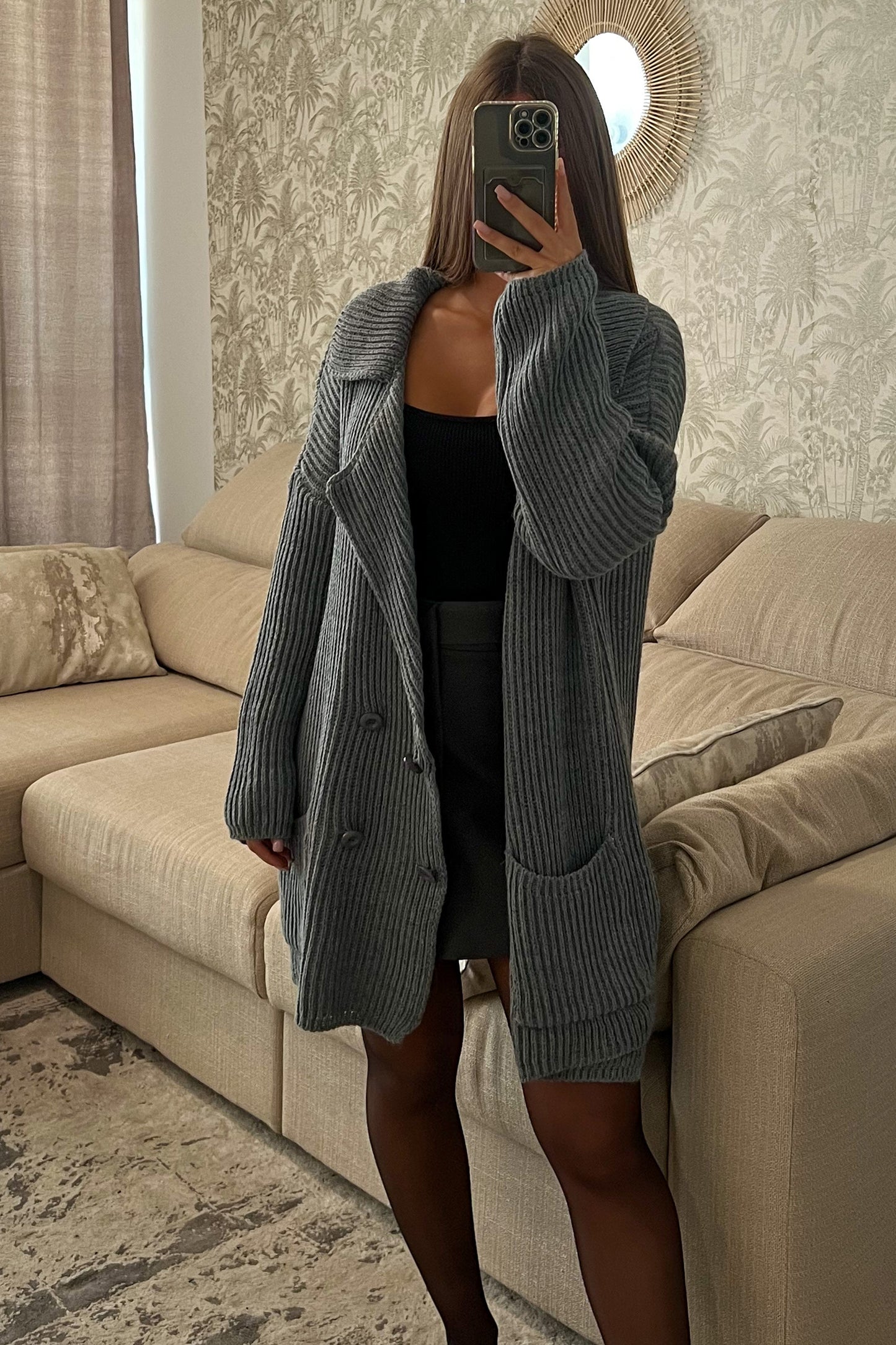 Gilet-veste coupe blazer GRIS