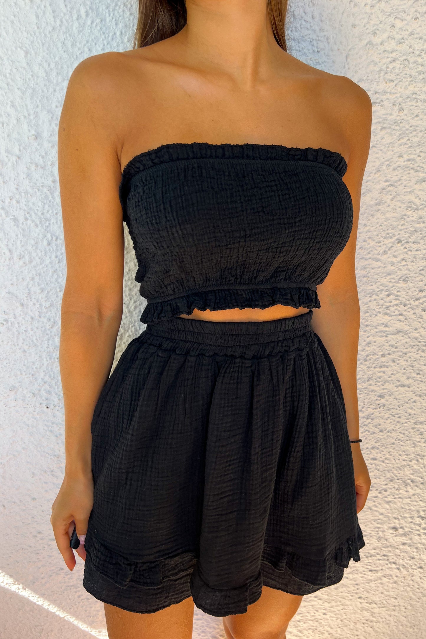 Ensemble gaze de coton NOIR