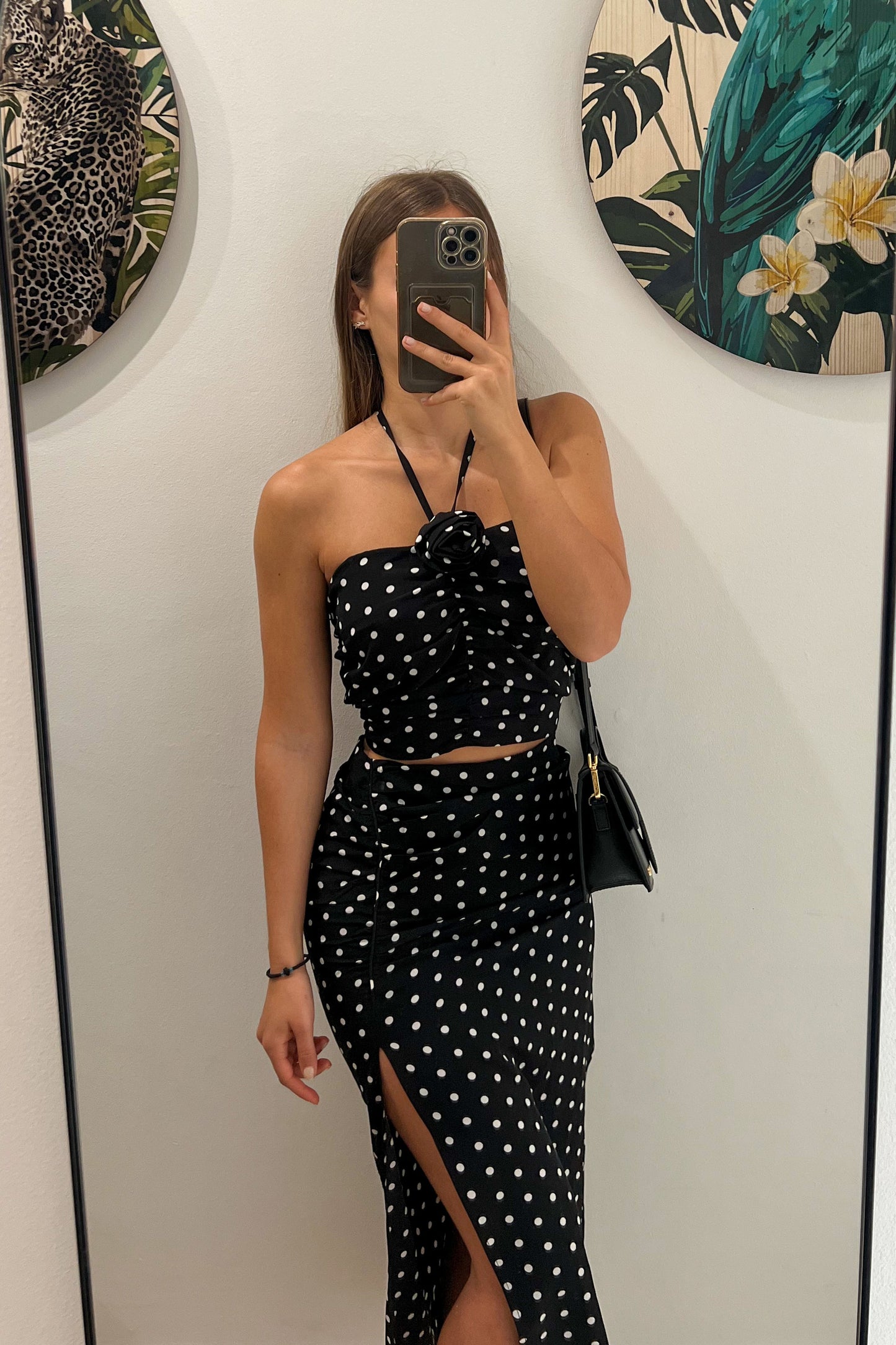 Jupe à pois NOIRE
