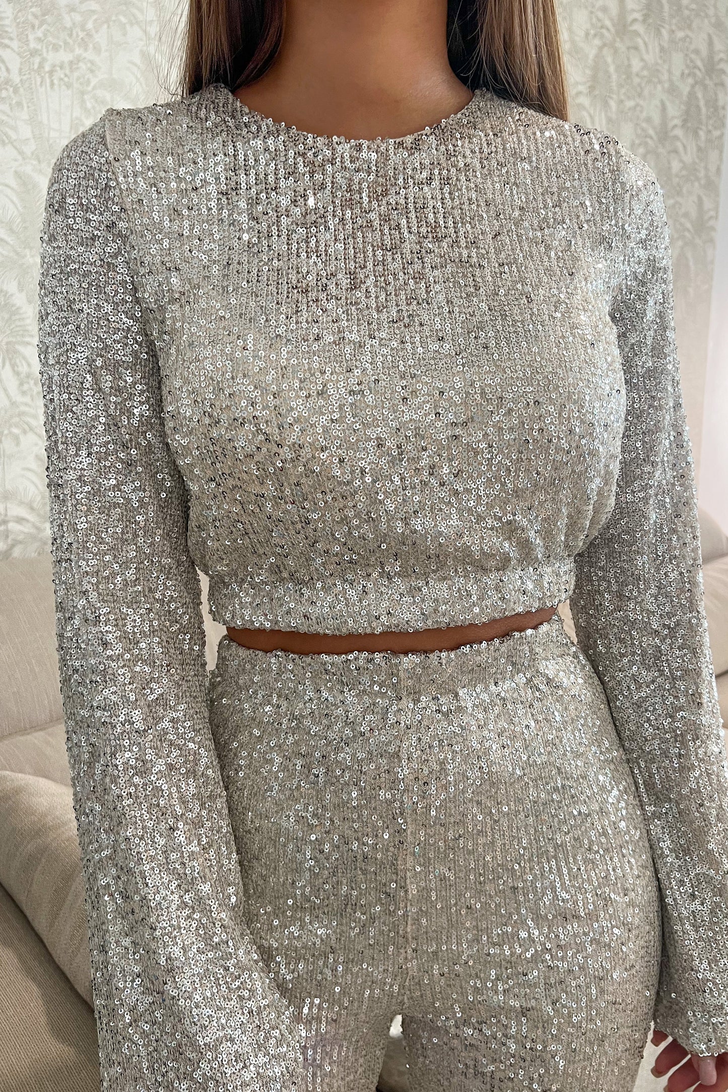 Pantalon pailleté BEIGE