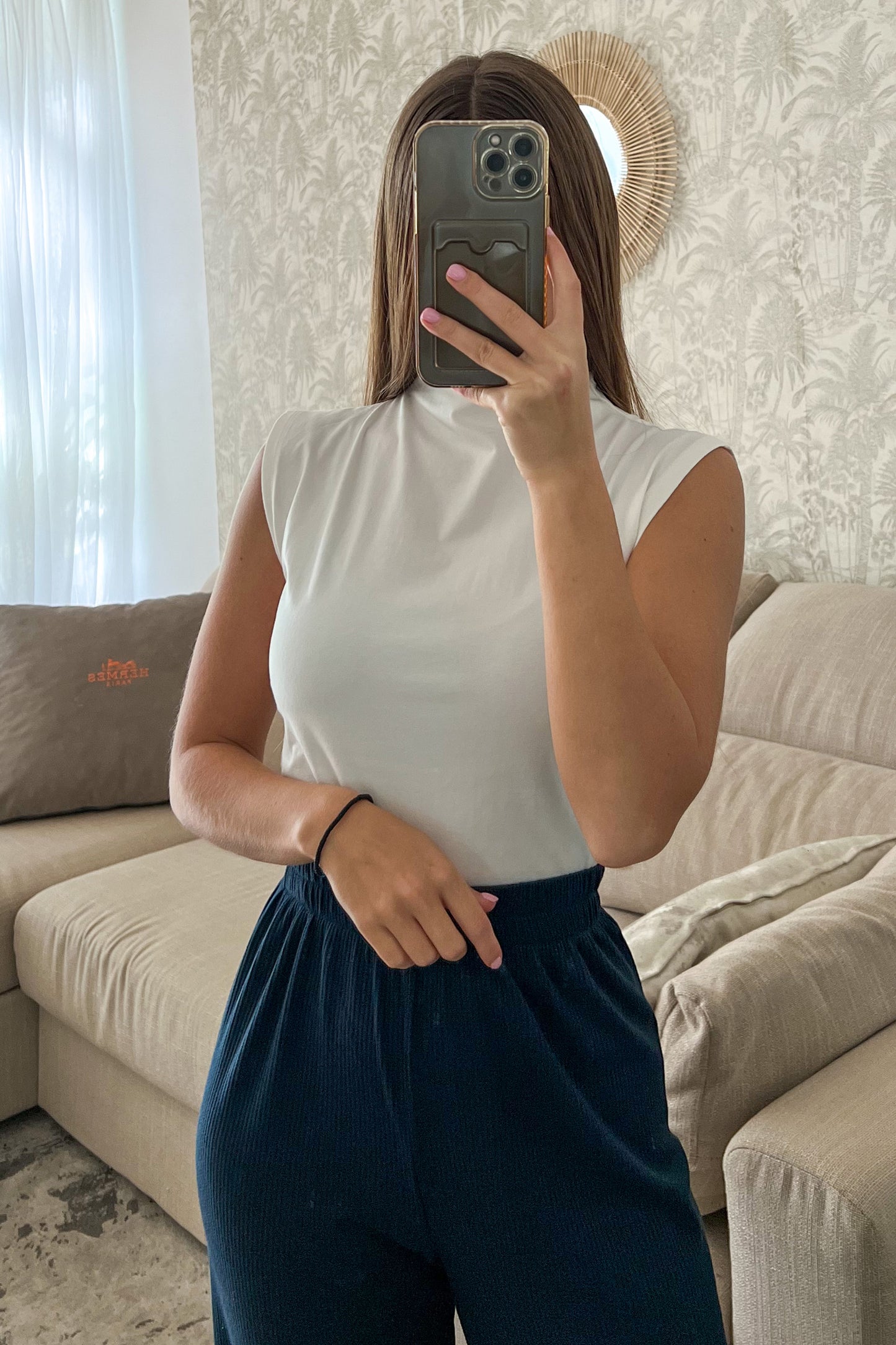 Top col montant blanc