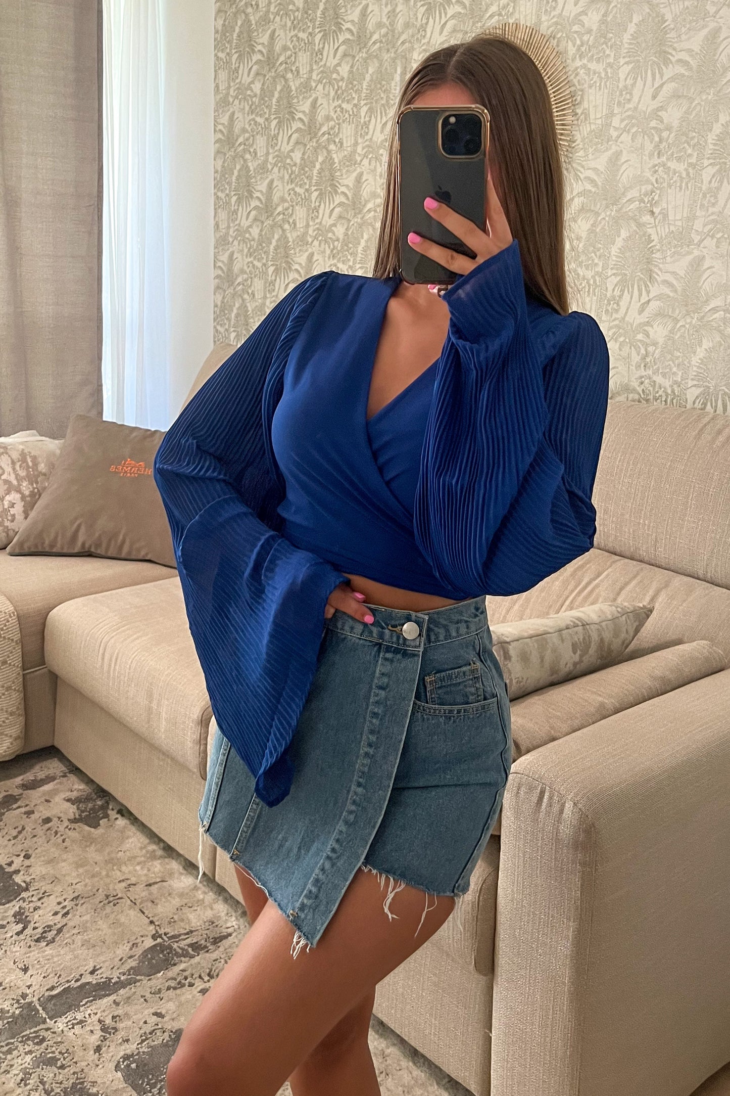 Blouse CACHE-COEUR bleue