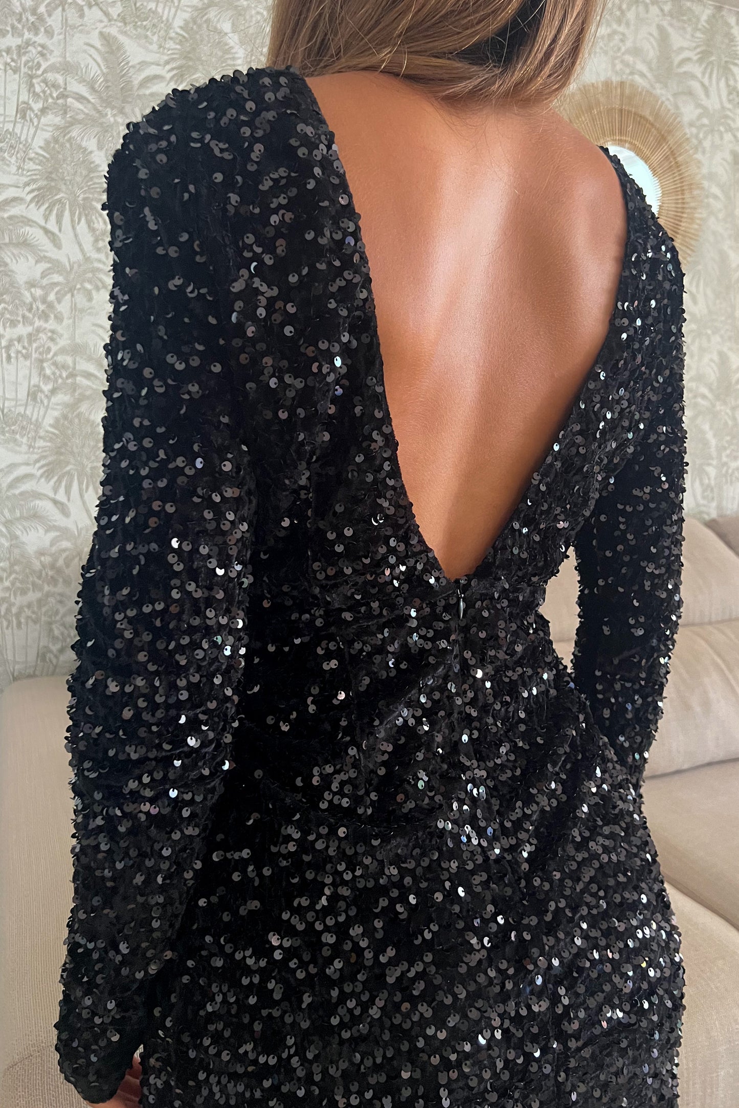 Robe dos nu GLITTER noire