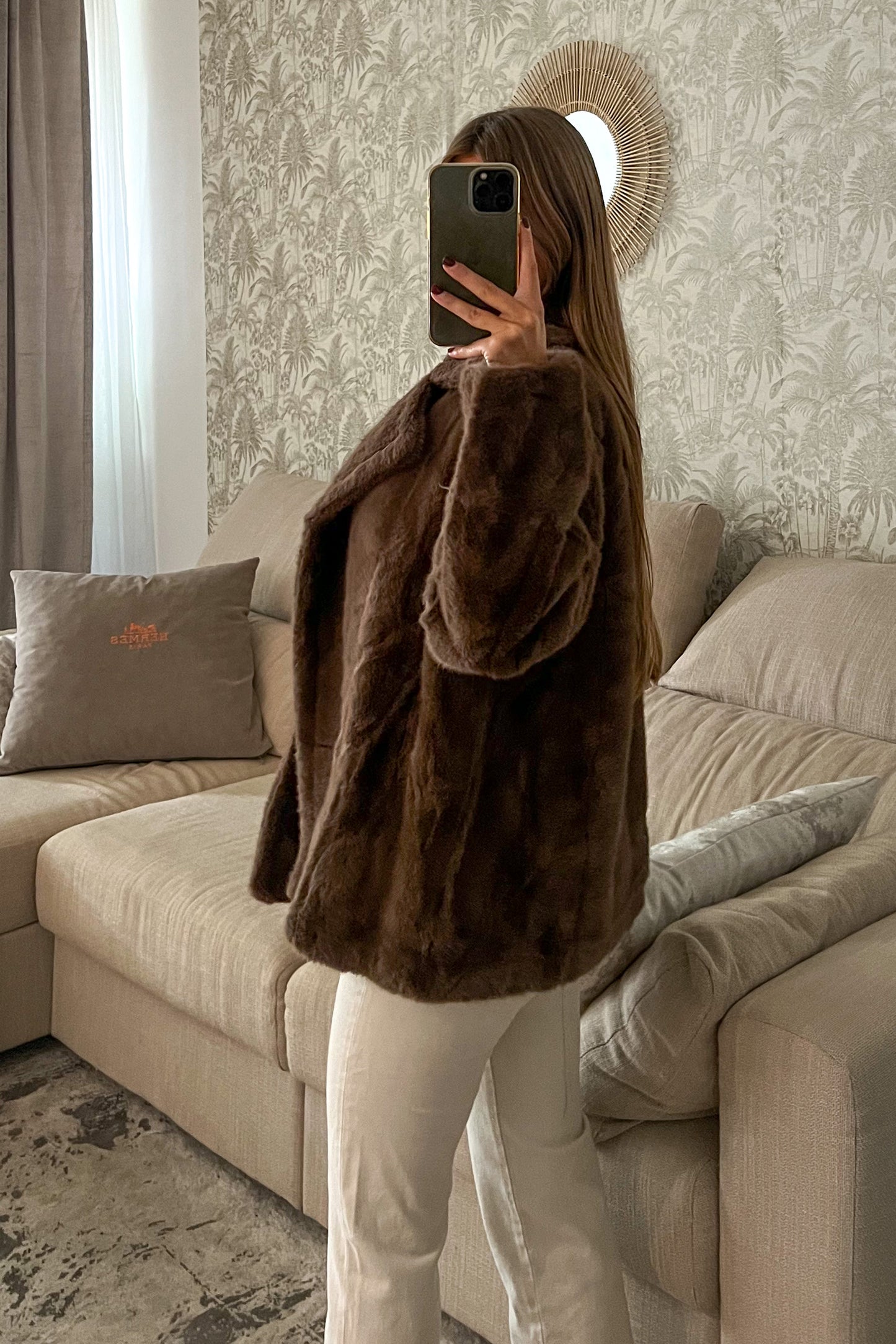 Manteau fausse fourrure MARRON