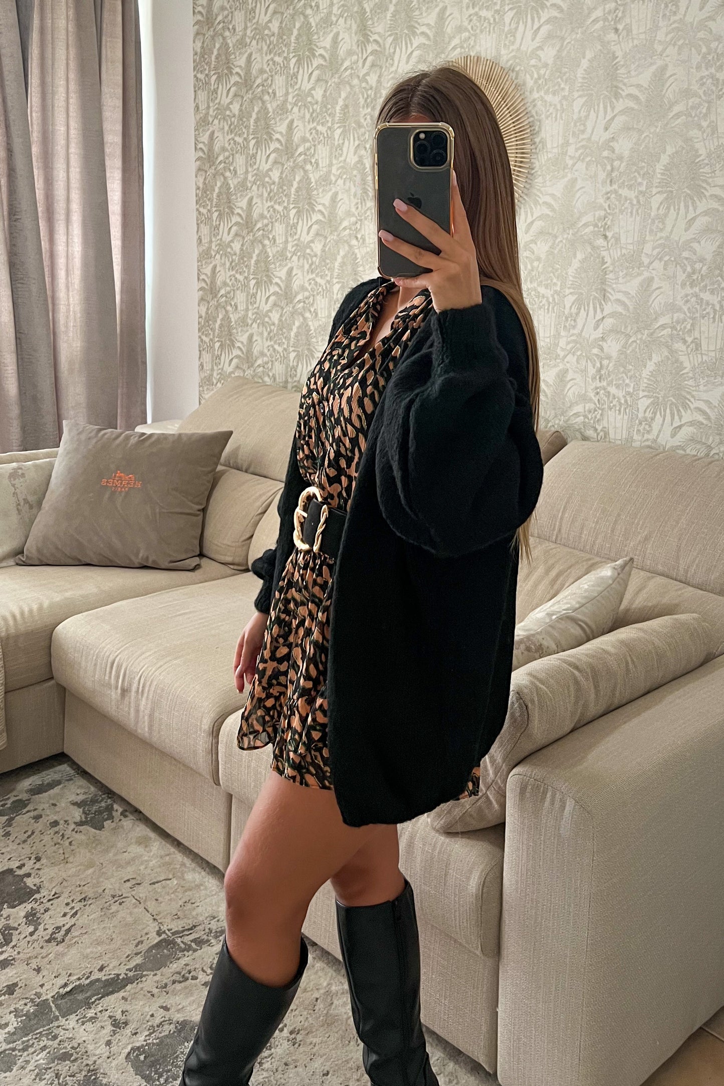 Gilet court en maille NOIR